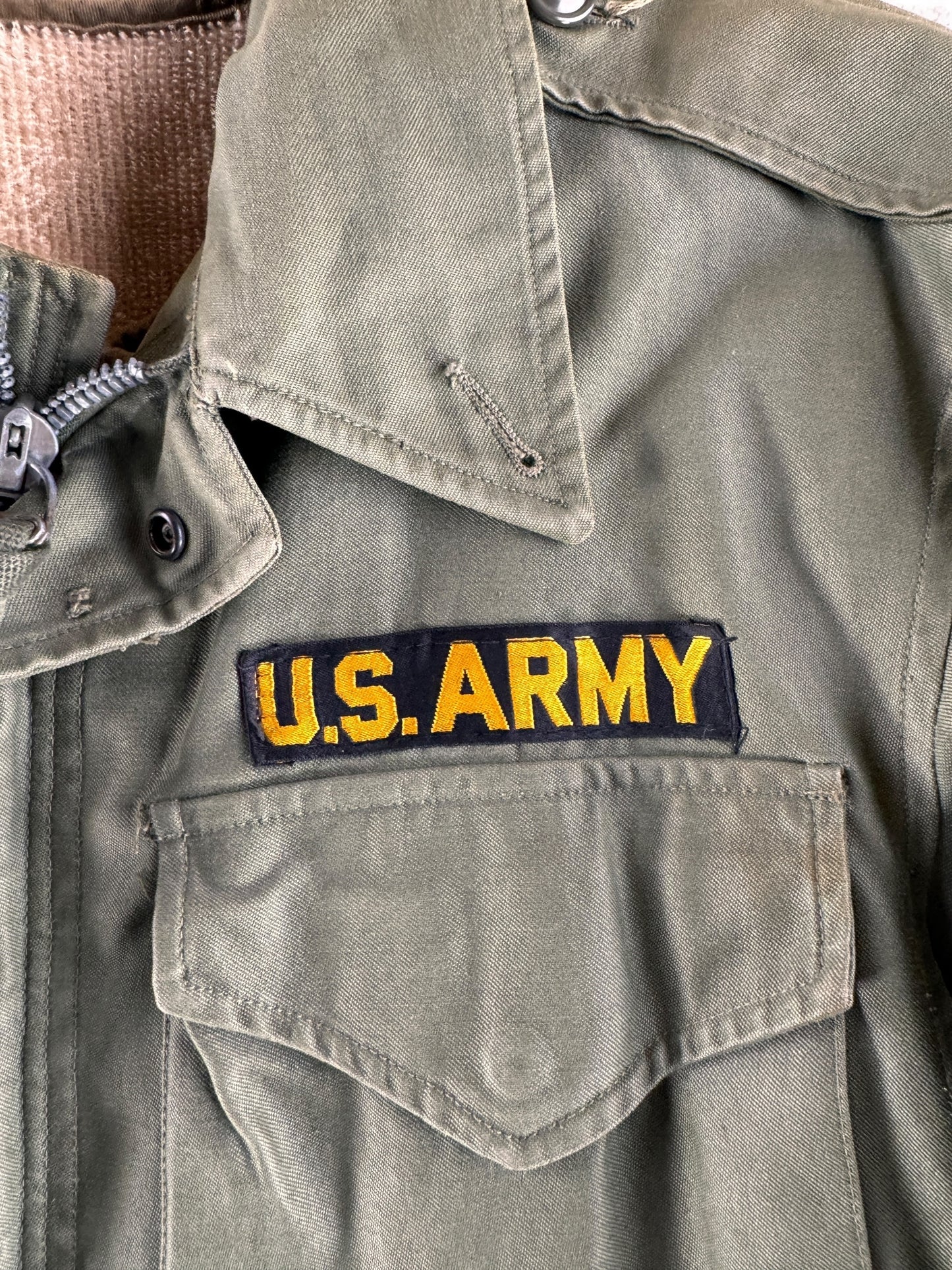 US Army Patch on Vintage Primo M-51 Field Jacket With Liner SZ M