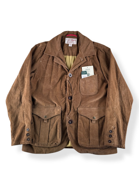 Front of Filson Corduroy Dark Tan Guide Work Jacket SZ M