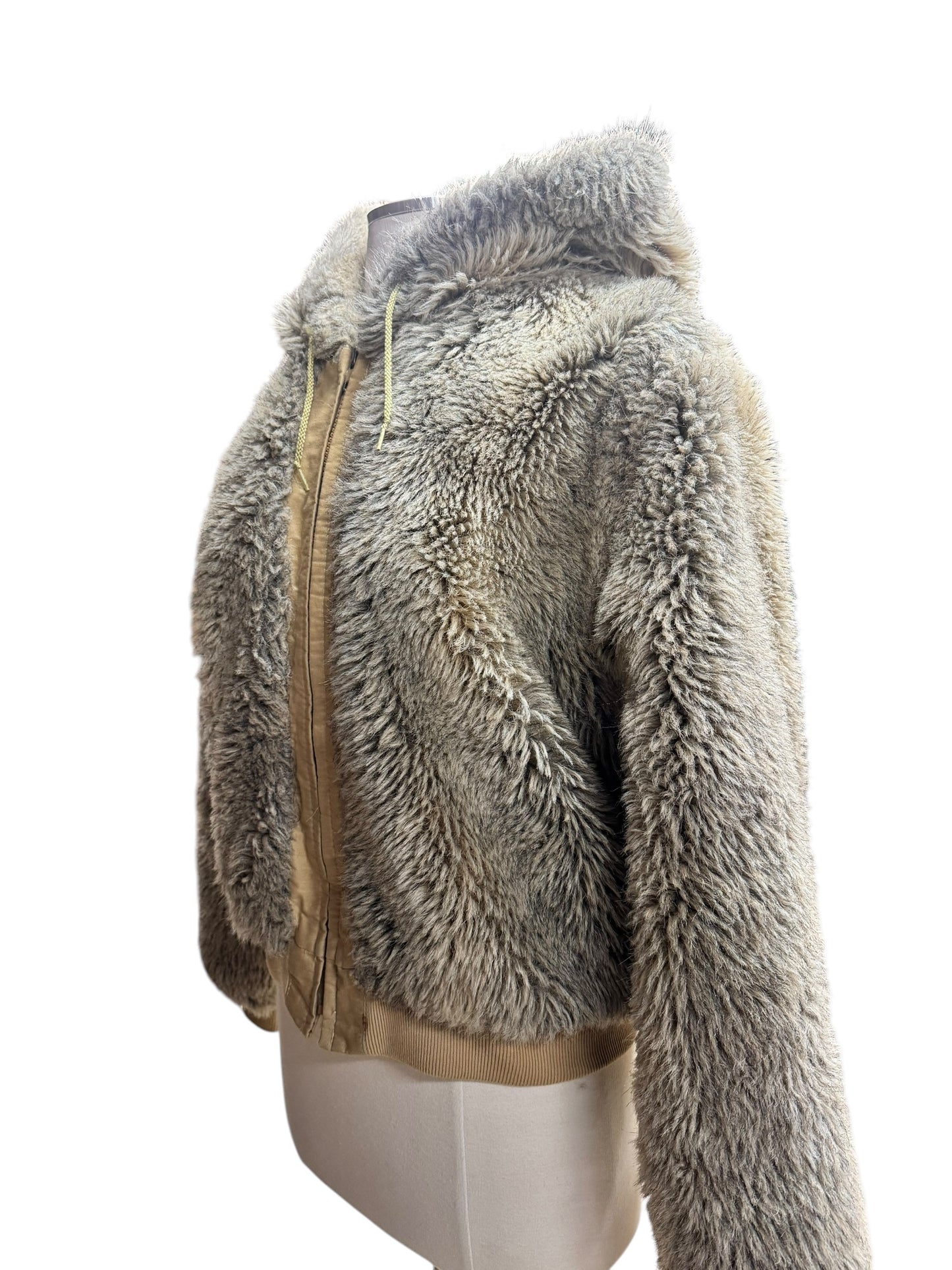 Side view of 1980s Pacific Trail Faux Fur Hooded Jacket L