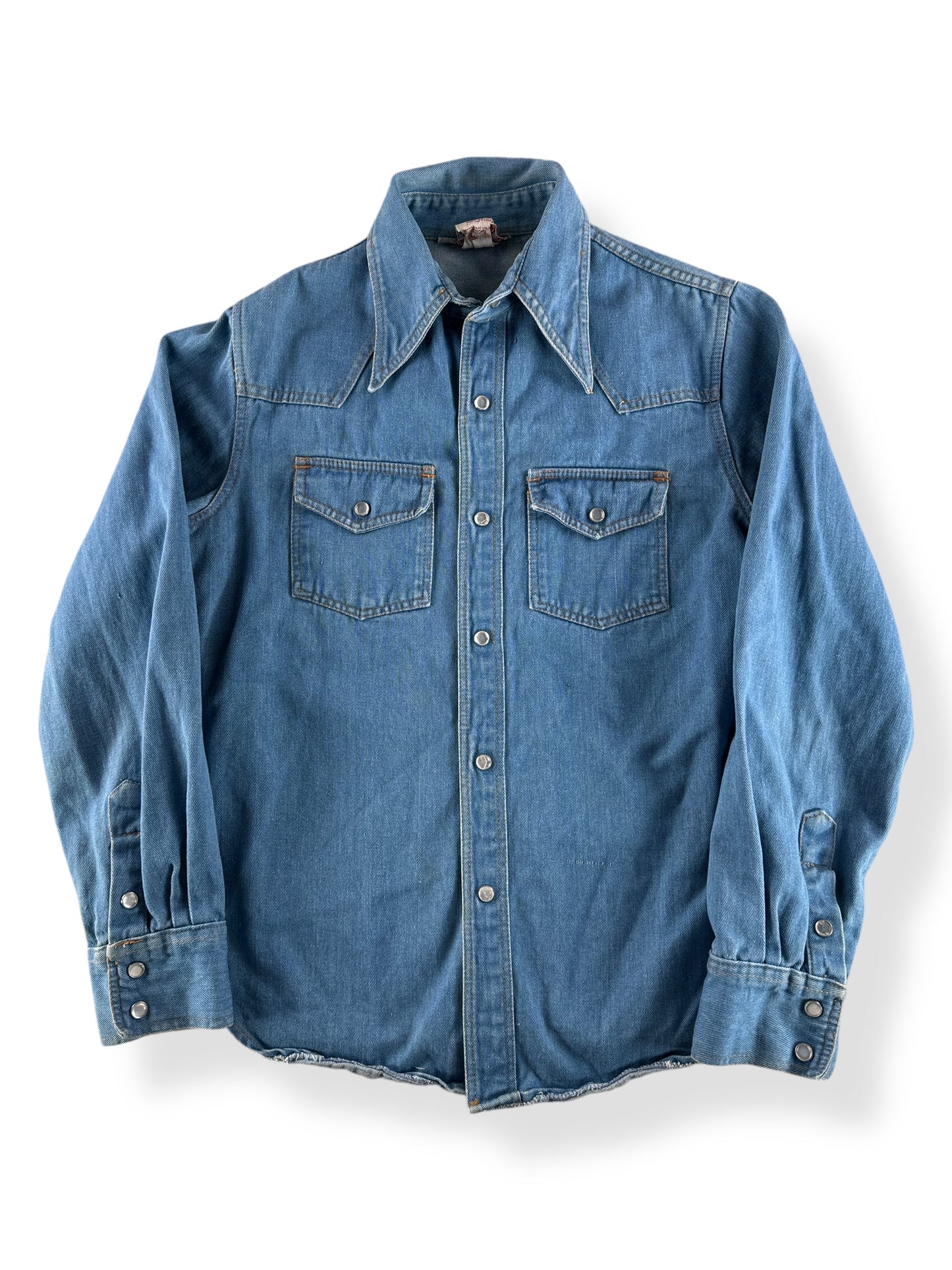 Front of Vintage Brittania Sport Denim Shirt SZ M