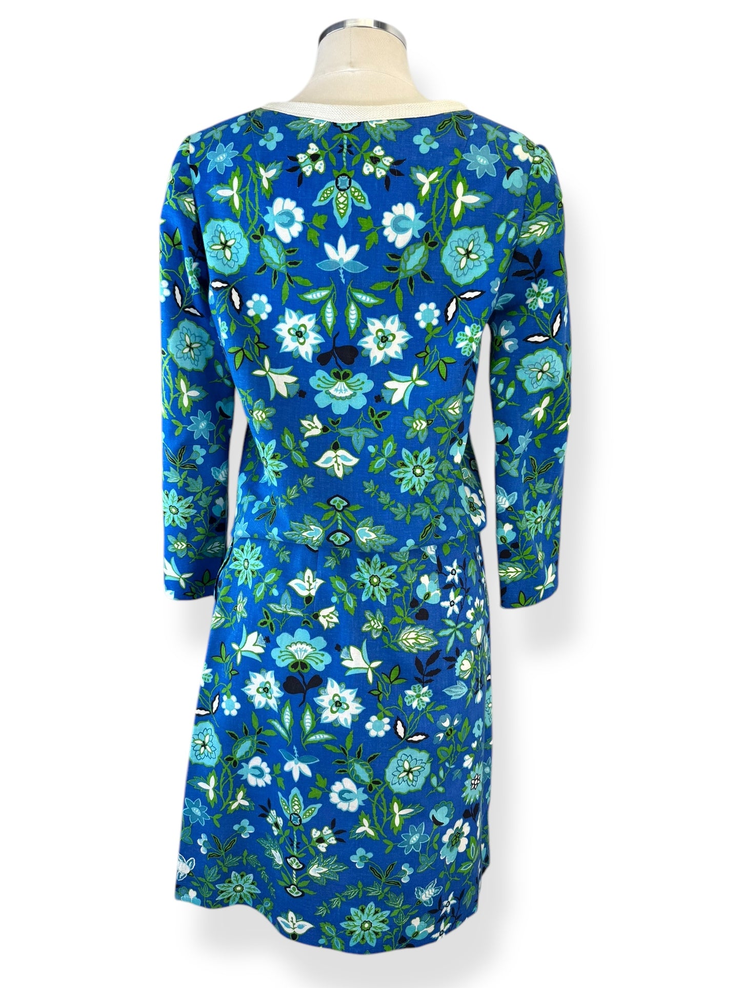 Back view of 1960s Handmade Floral Skirt Set S