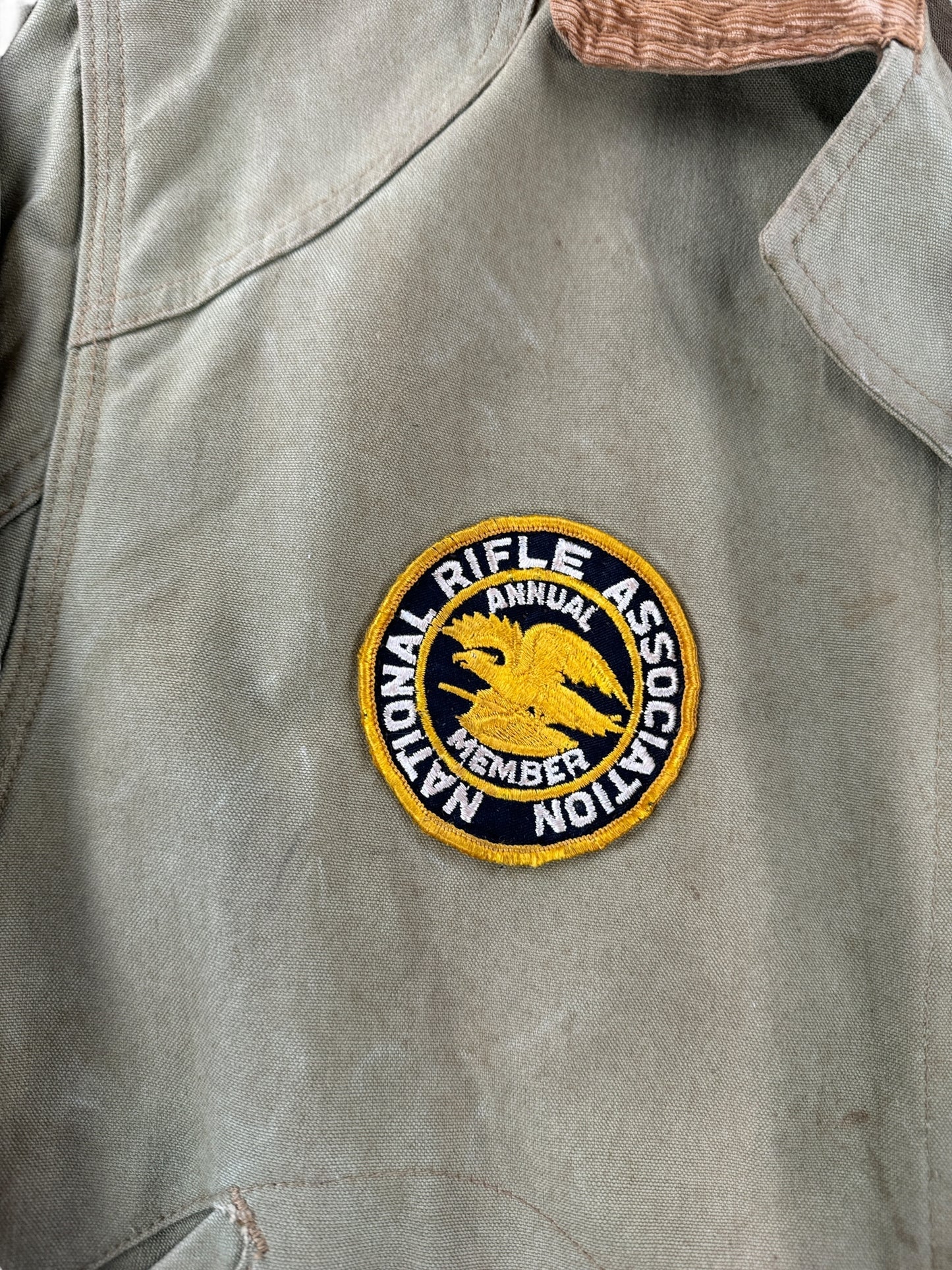 Patch on Vintage Belknap Hunting Jacket w/ Patches SZ L AS IS