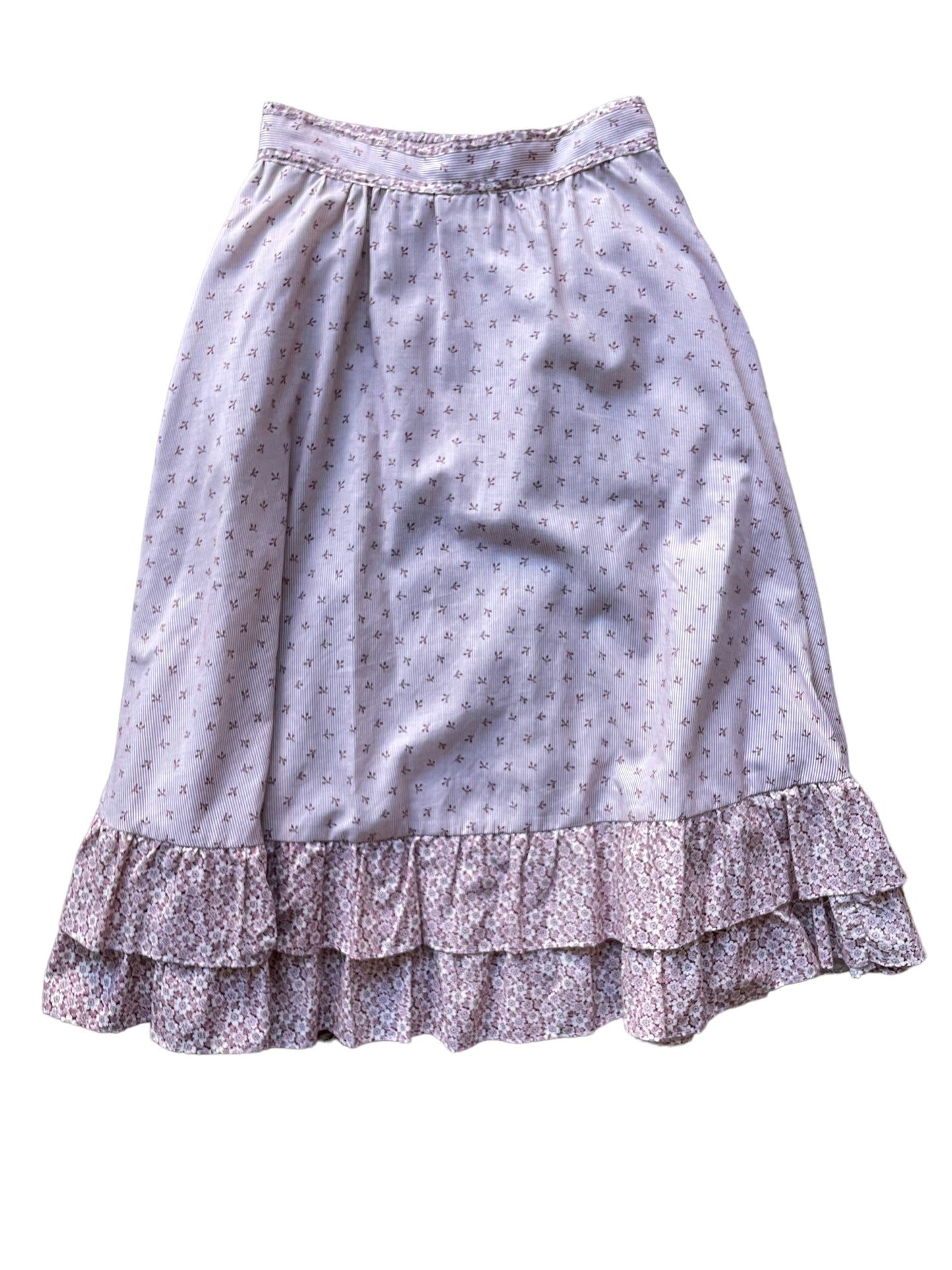 Full back view of 1980s Jessica's Gunnies Deadstock Calico Skirt SZ S