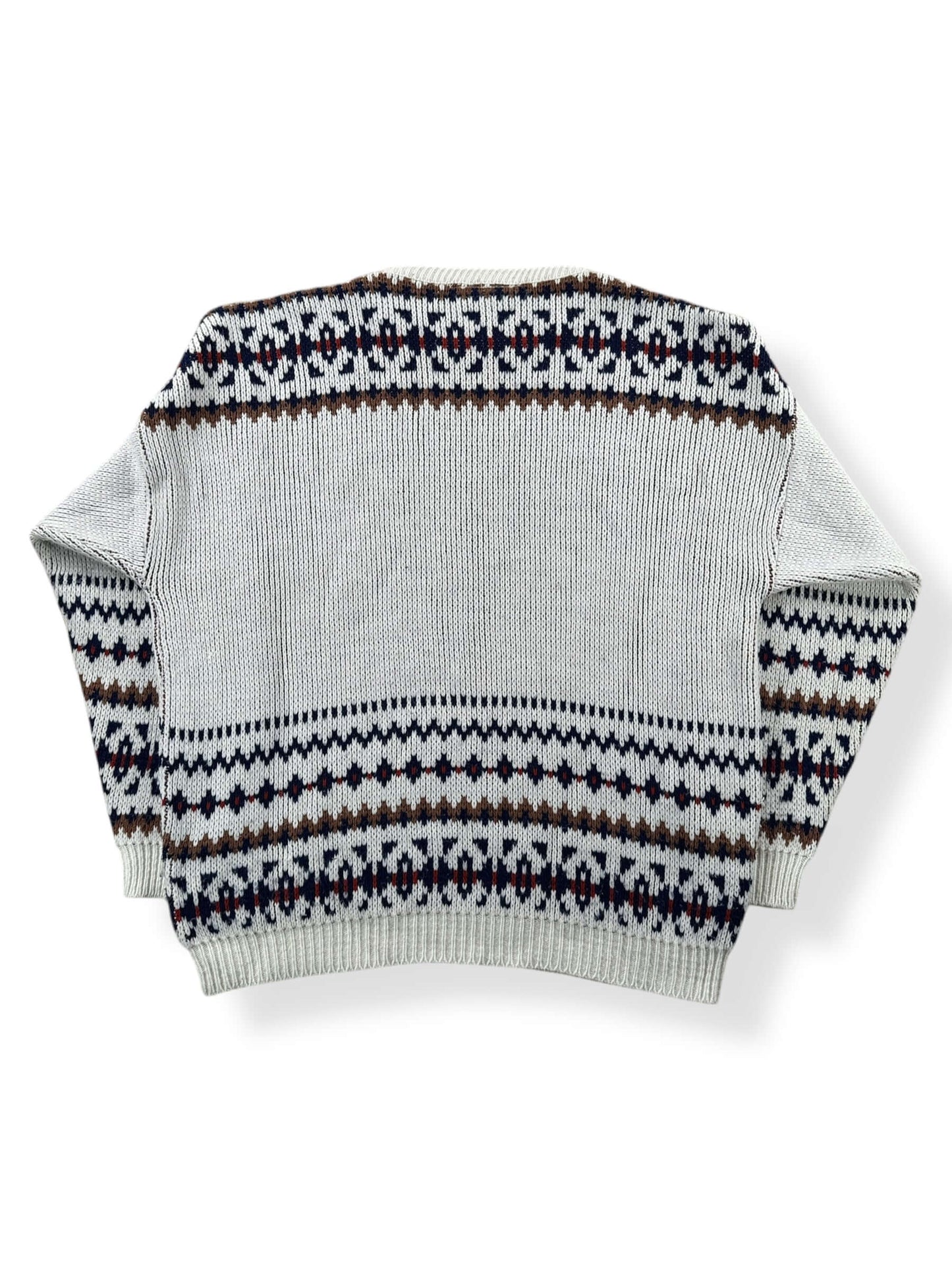 Back of Vintage Changes Knit Rose Sweater SZ XL