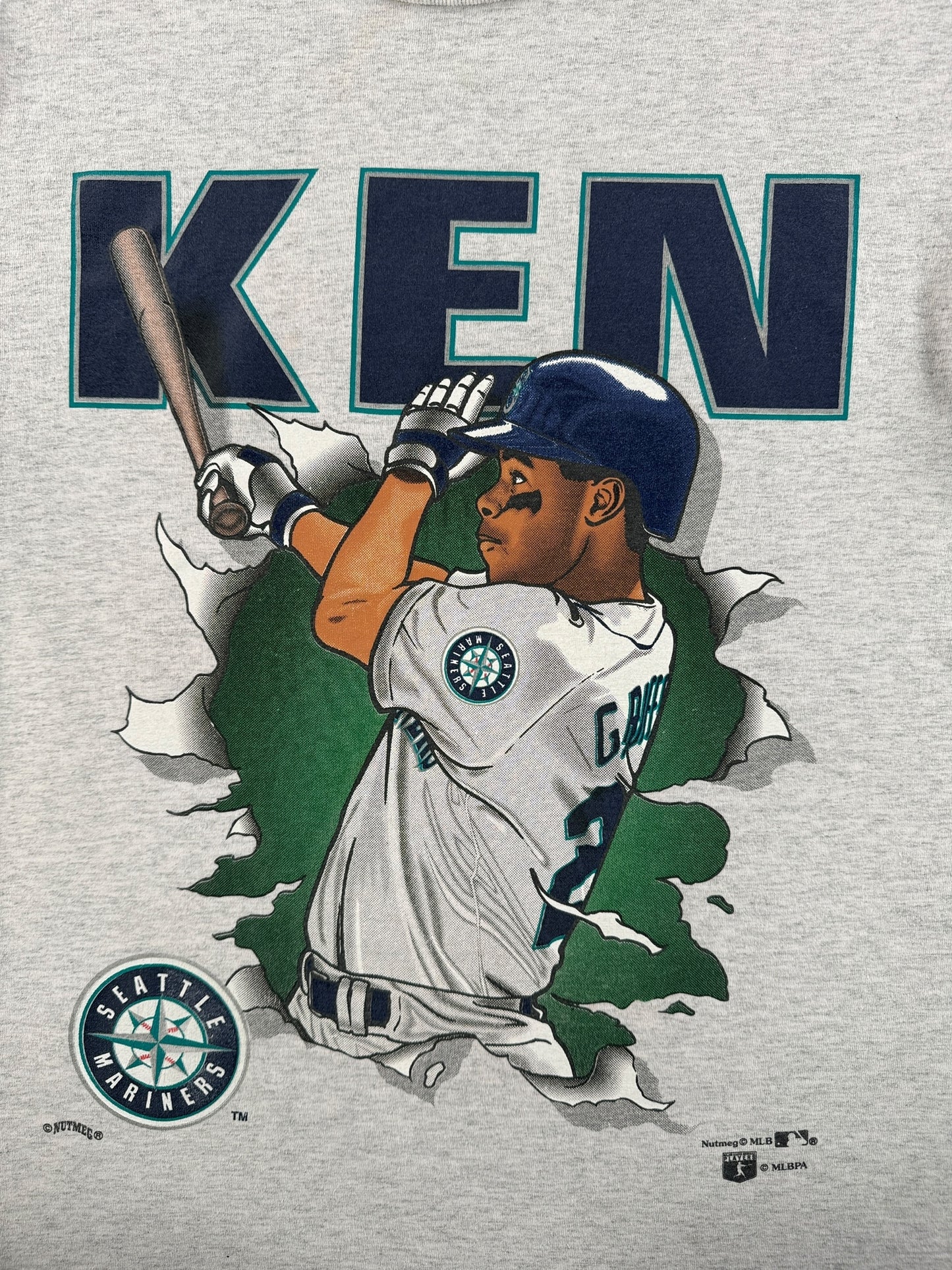 Front Graphic of Vintage Nutmeg Ken Griffey Jr 2-Sided Tee SZ M