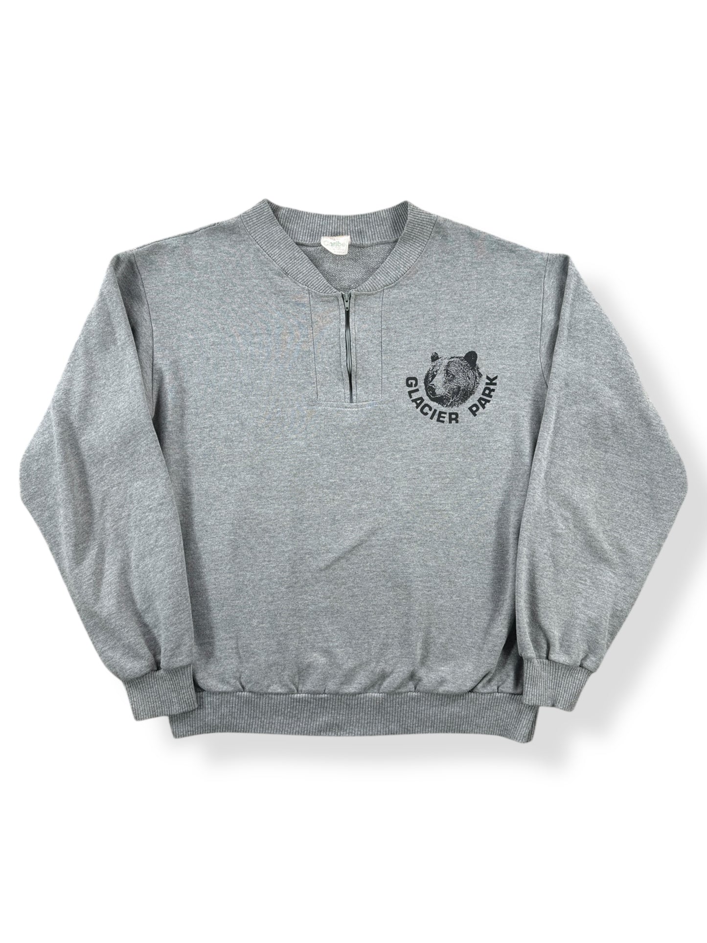 Front of Vintage Glacier National Park Quarter Zip Crewneck SZ L