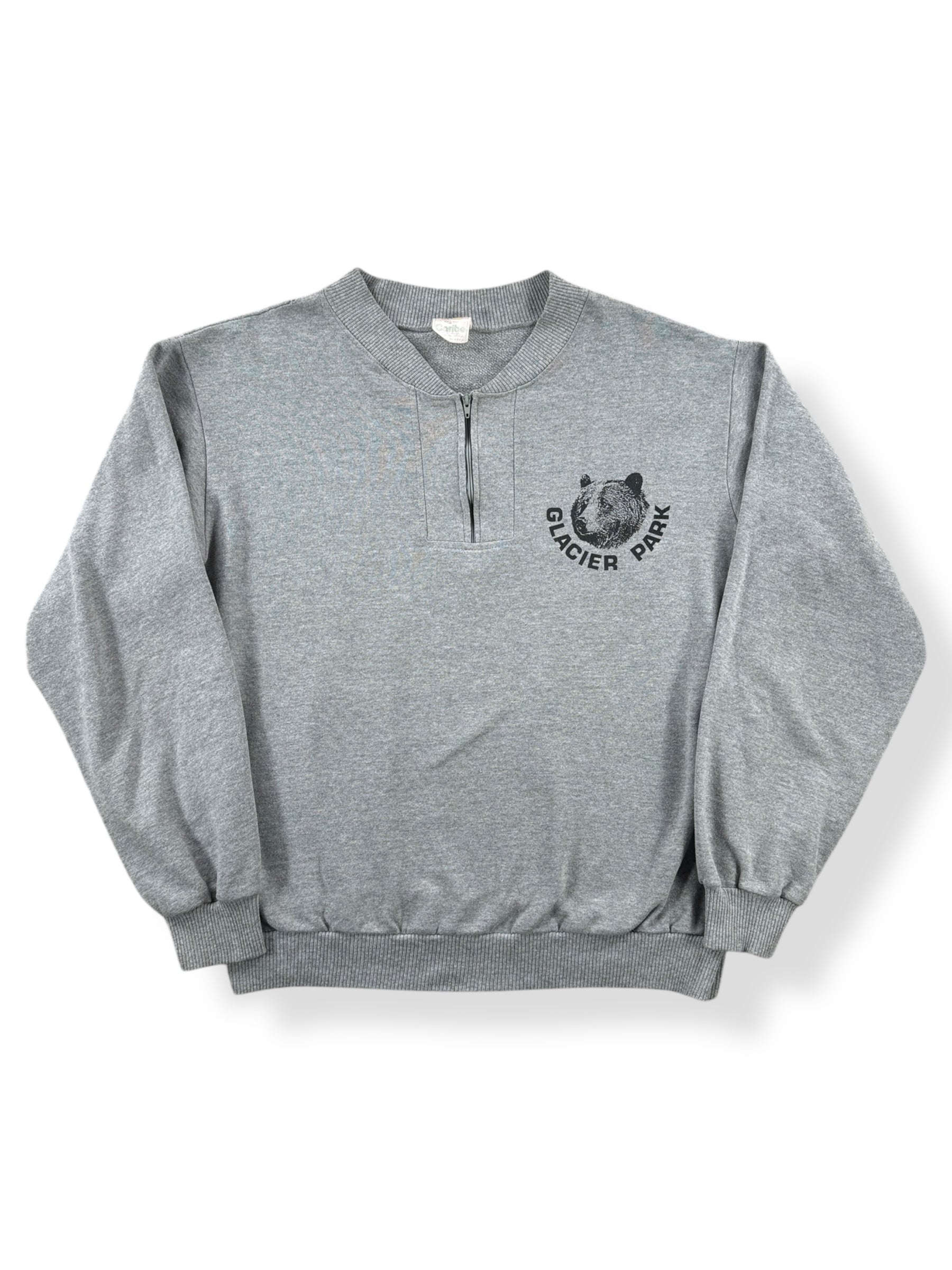 Front of Vintage Glacier National Park Quarter Zip Crewneck SZ L
