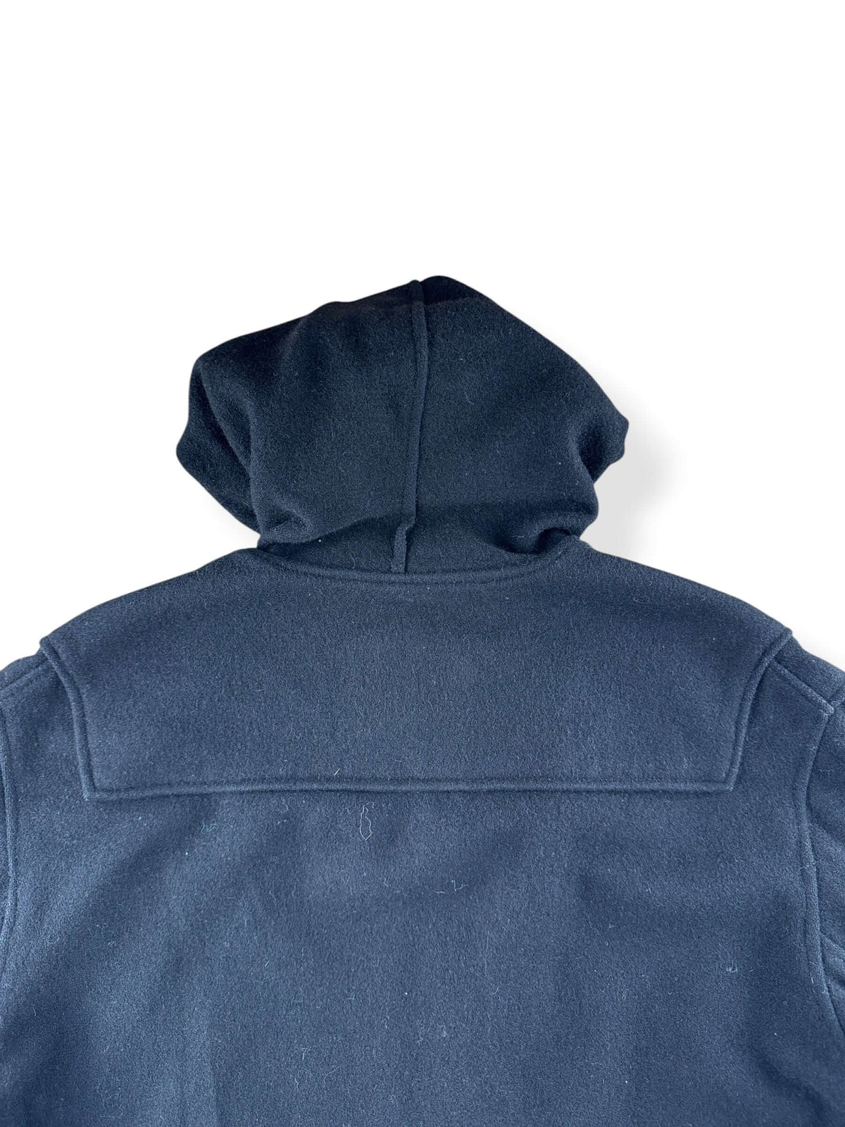 Back of hood on Vintage Frederick And Nelson Black Wool Toggle Front Coat SZ XL