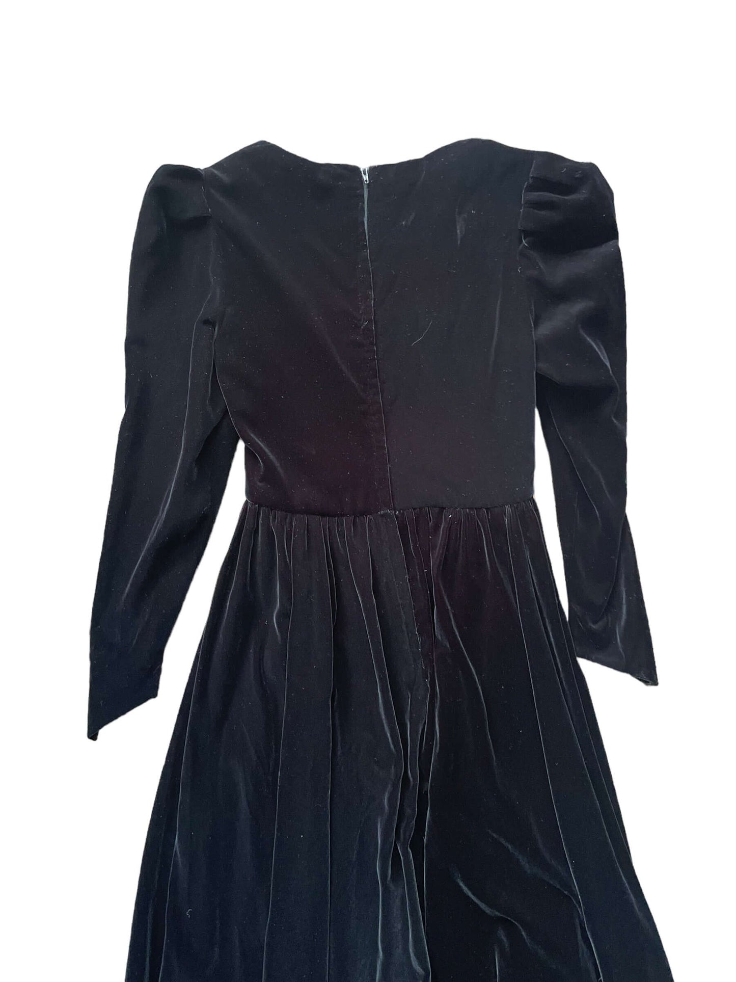 Vintage 1970s Black Velvet Dress
