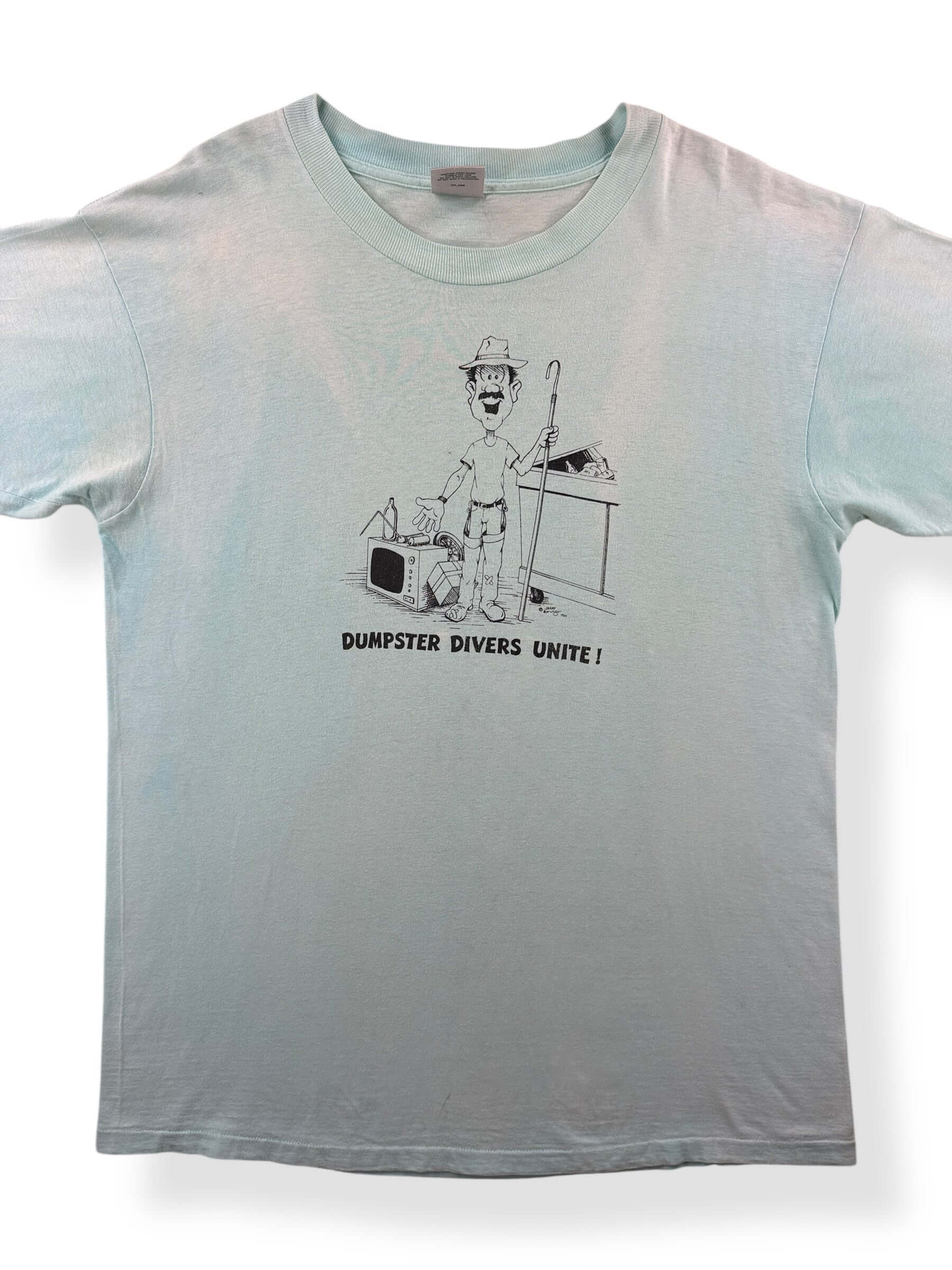 Front Close Up of Vintage Dumpster Divers United Tee SZ L