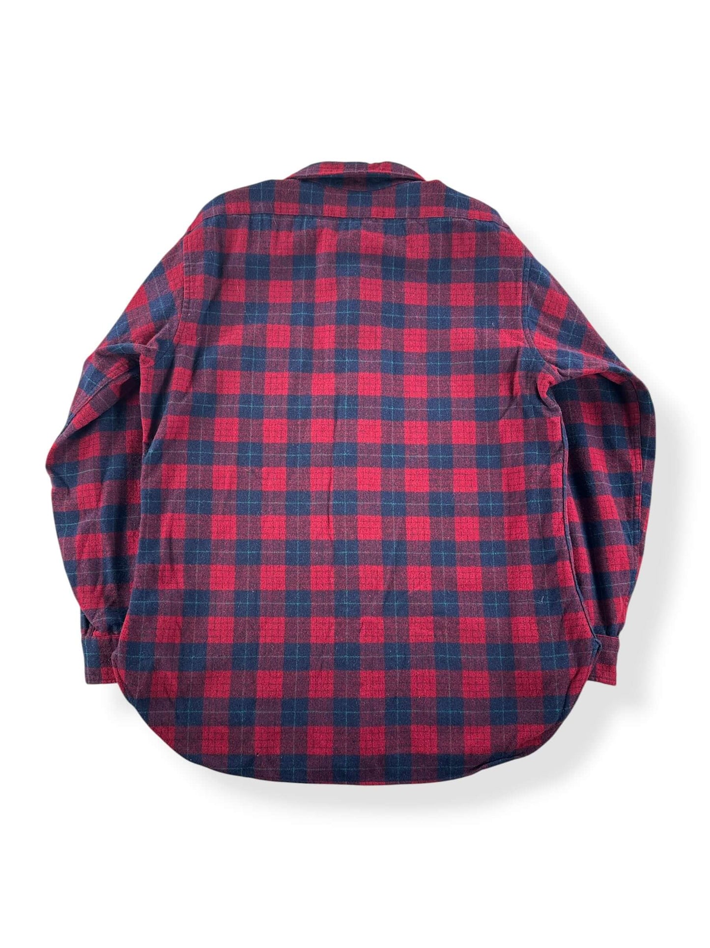 Back of Vintage Red & Navy Pendleton Flannel SZ L
