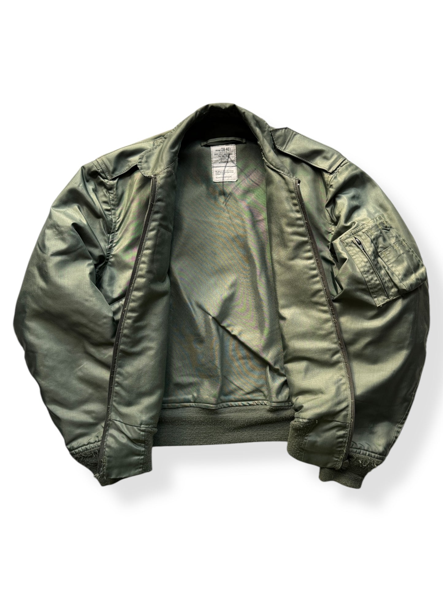 Inside of Vintage Mens CWU-36 Summer Flight Jacket SZ M
