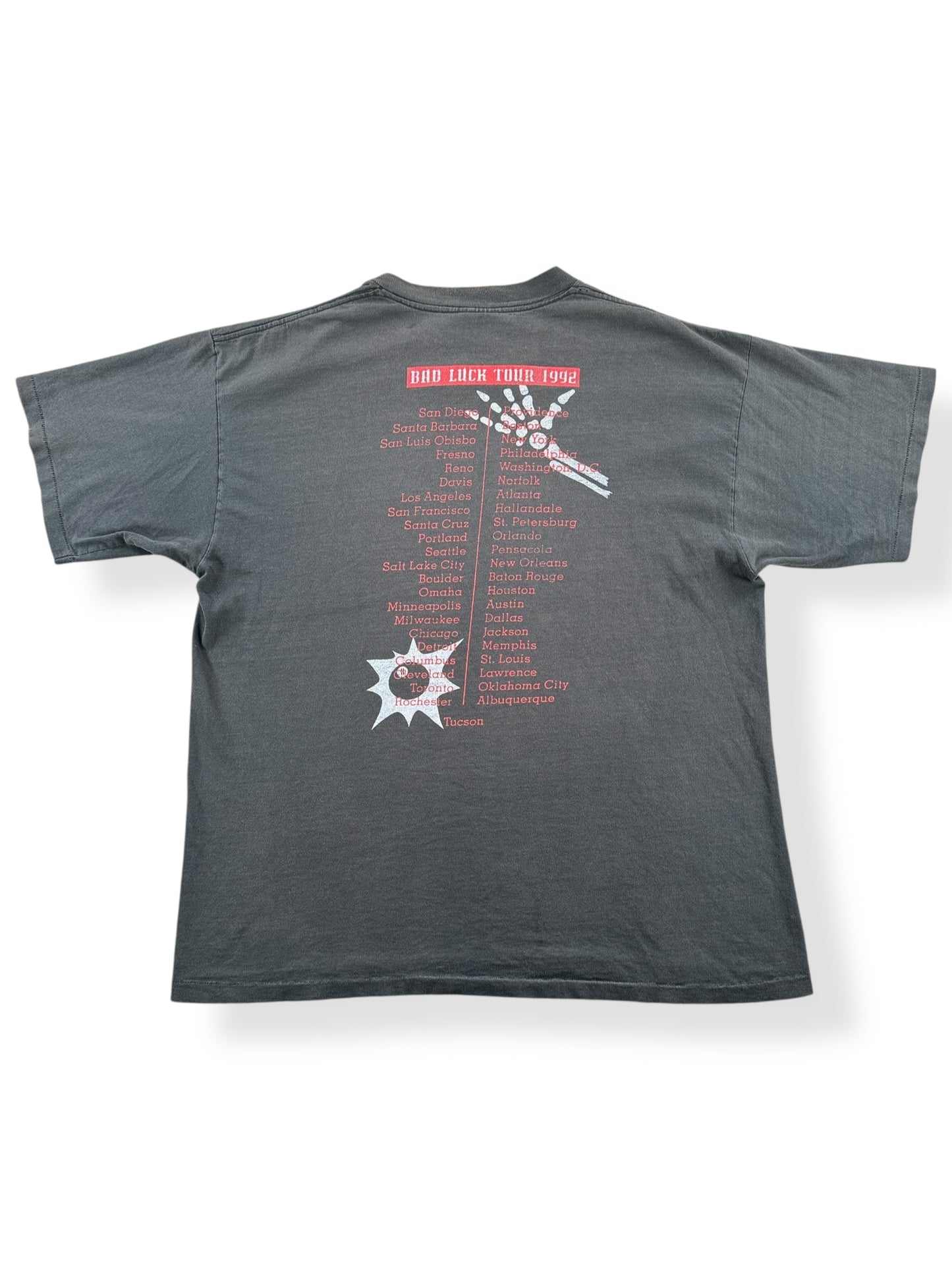 Back of Vintage Daniel Ash Here She Comes Brockum Tour Tee SZ XL