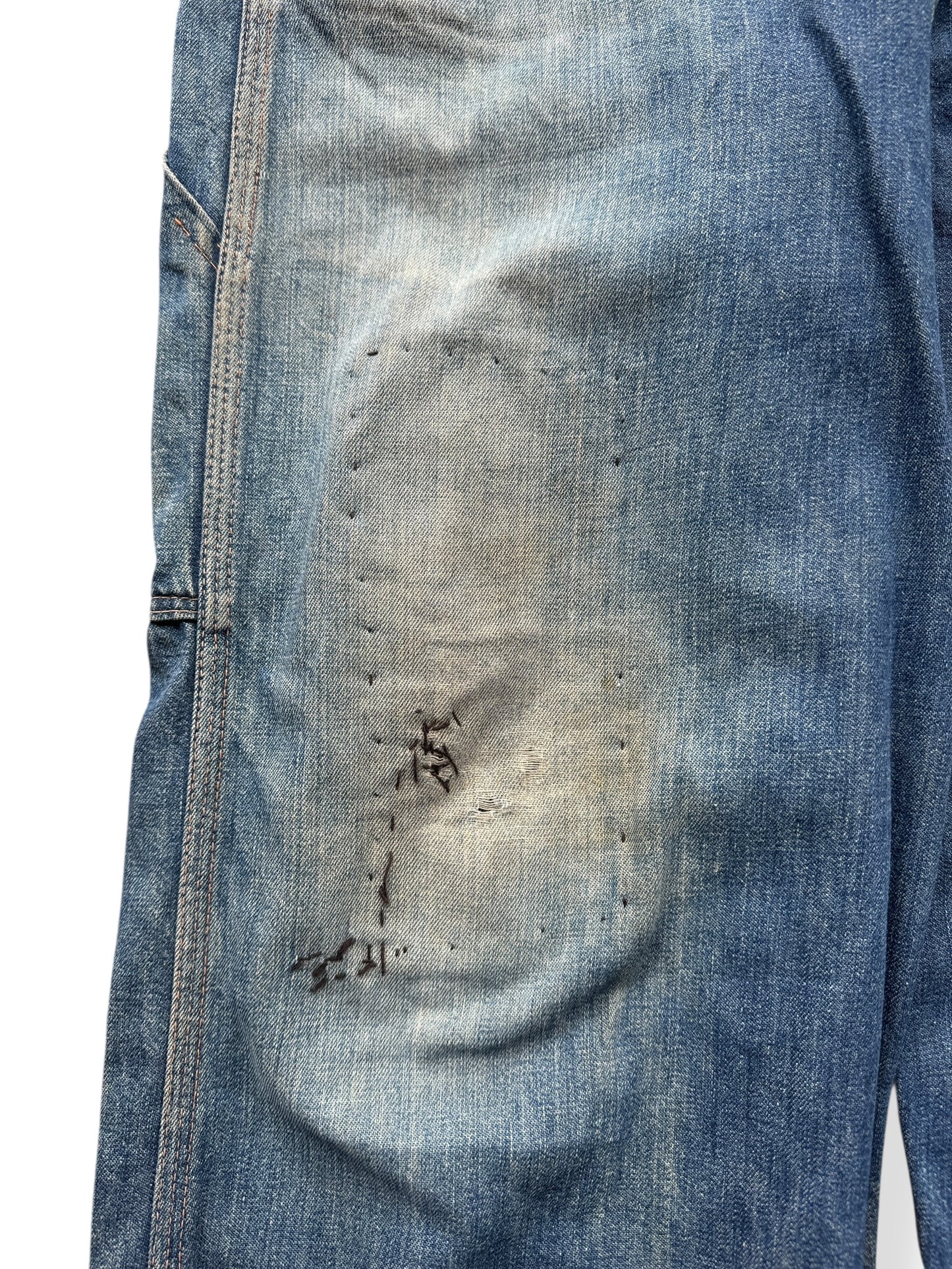 Repair on Vintage Union Made Hand Repaired Carpenter Jeans W37