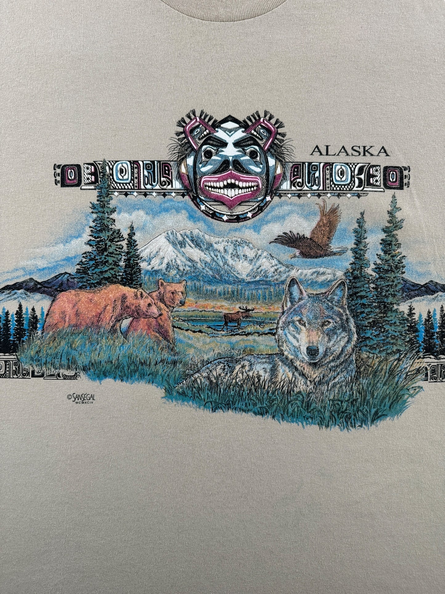 Graphic of Vintage Alaskan Landscape Tee SZ XL