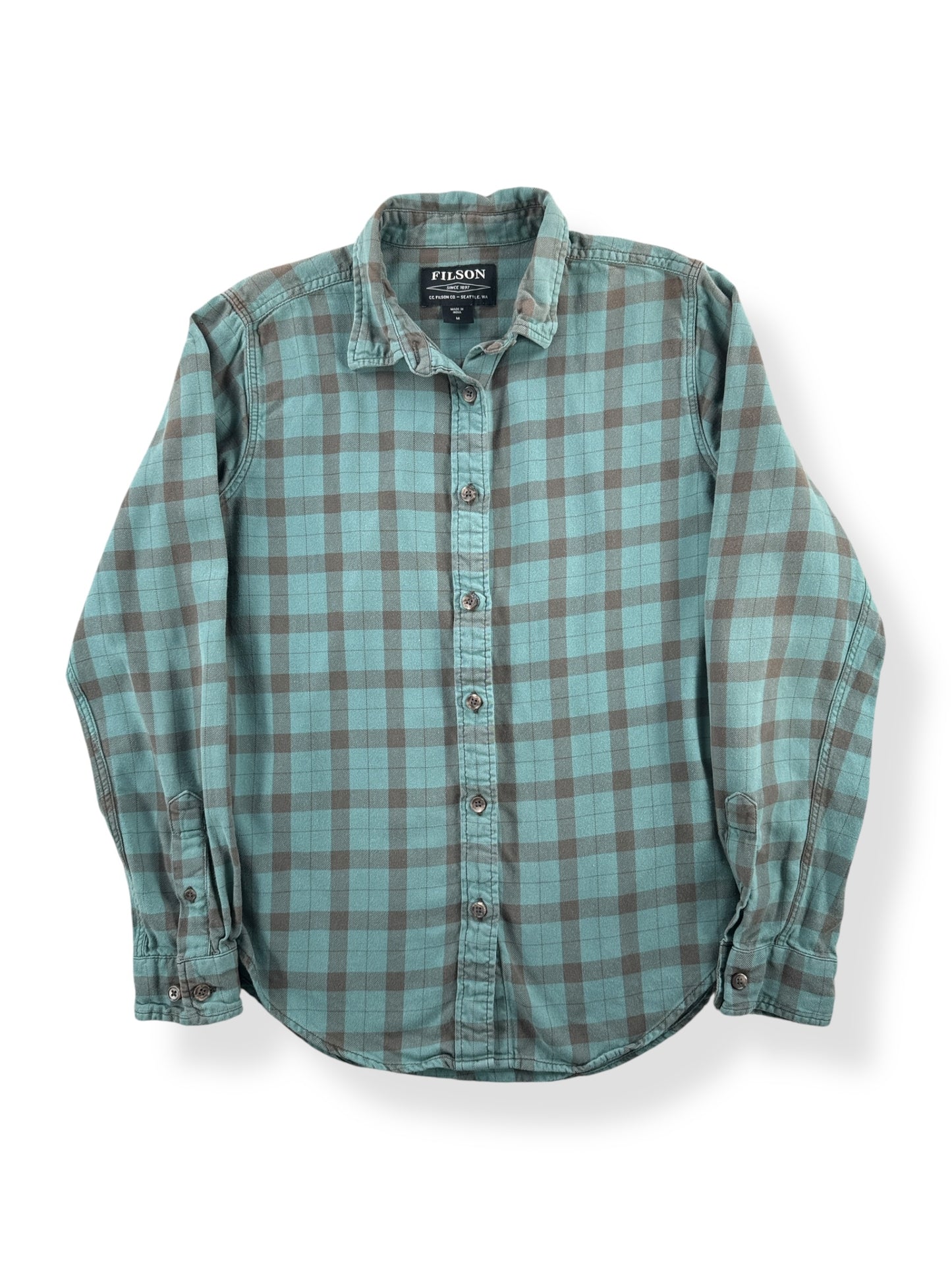 Front of Women's Filson Light Weight Alaskan Guide Shirt SZ M