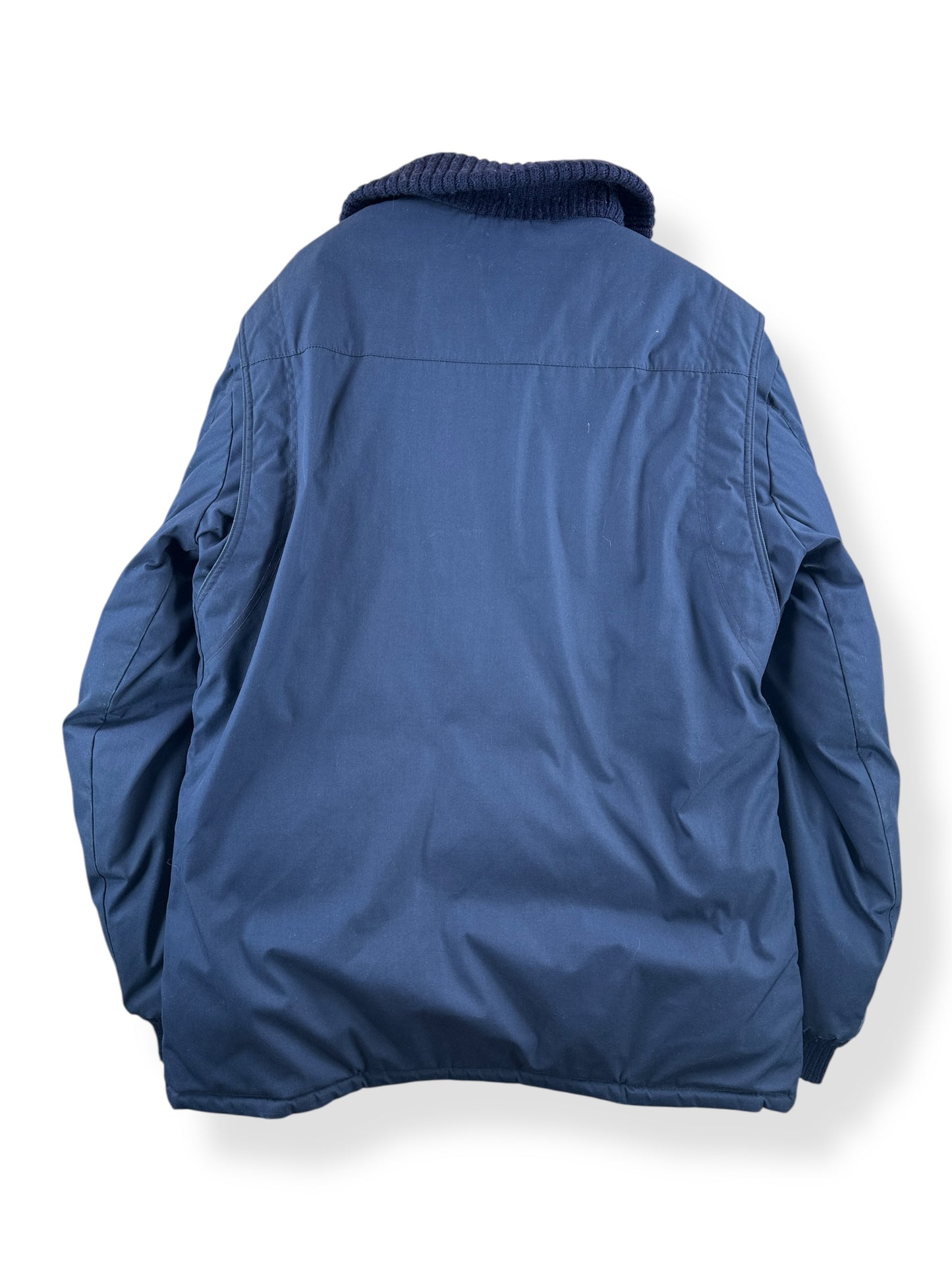 Back of Vintage Navy Blue Eddie Bauer Down Coat SZ L