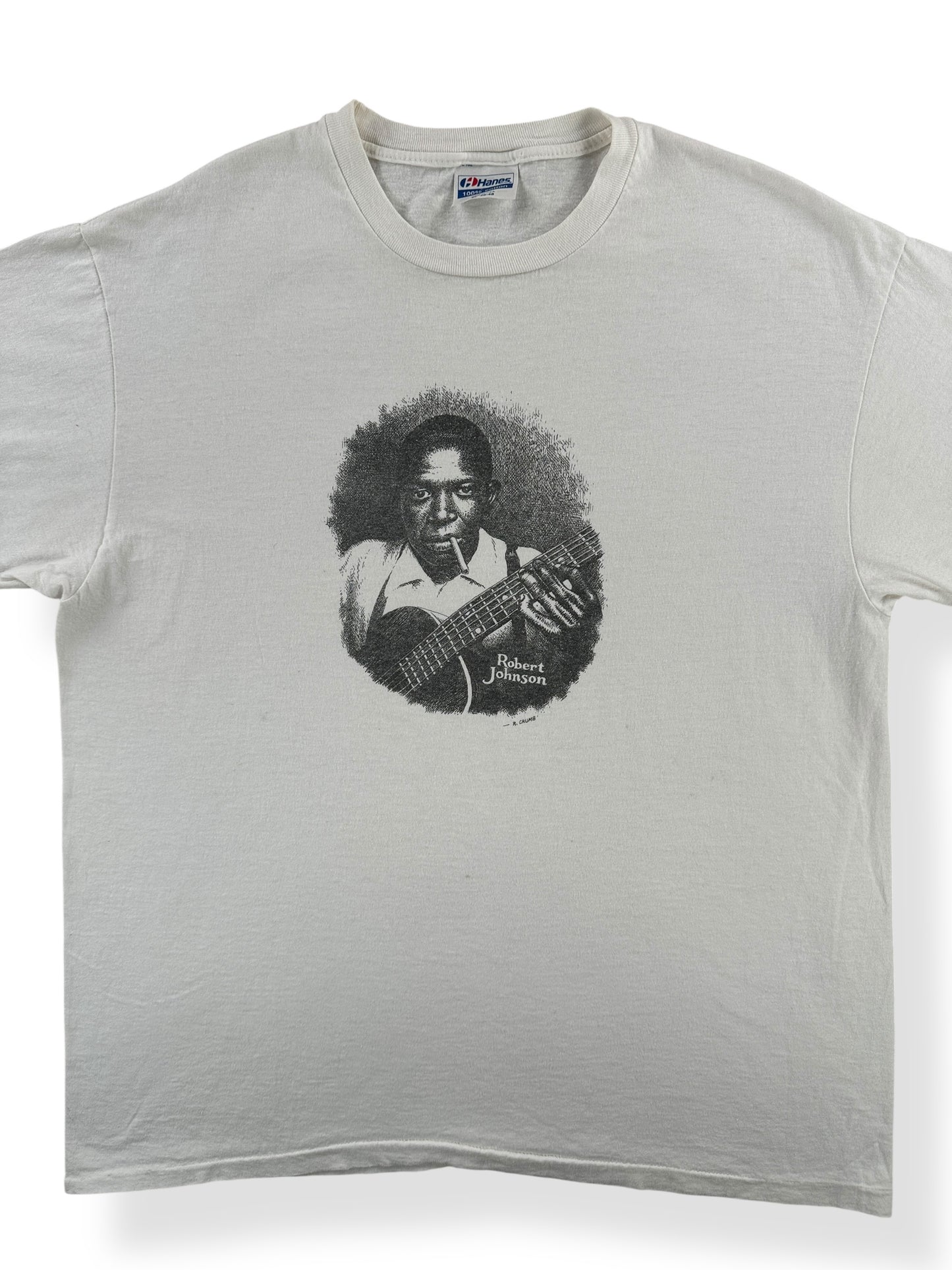Front Close Up of Vintage R. Crumb Robert Johnson Tee SZ L