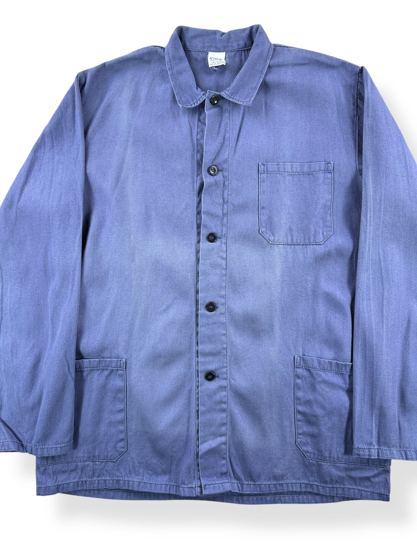 Front Close Up of Vintage French Chore Coat SZ L