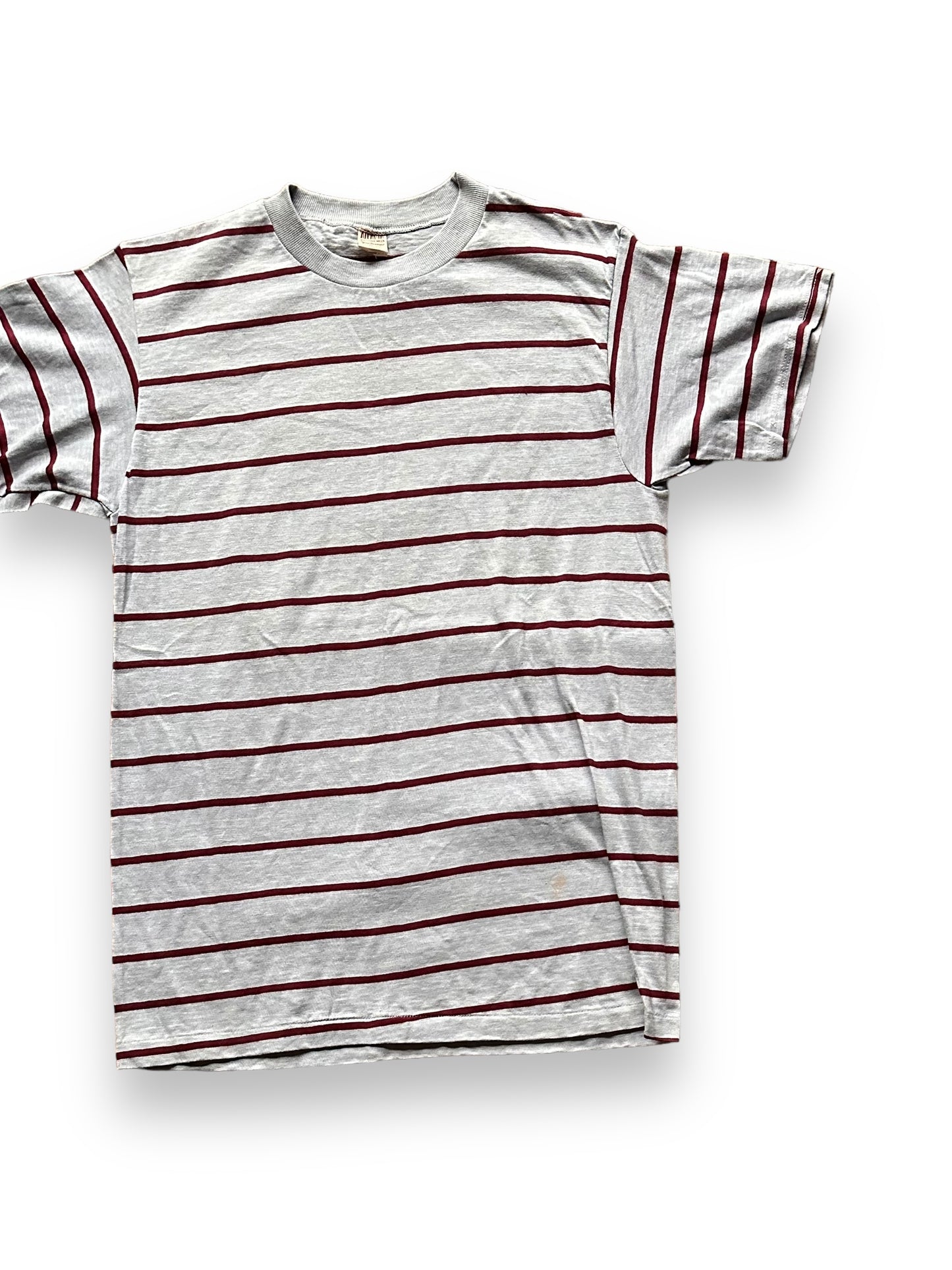 Front Left View of Vintage Atlanta Knitting Mills Striped Shirt SZ L | Vintage Striped Shirt Seattle | Barn Owl Vintage Seattle