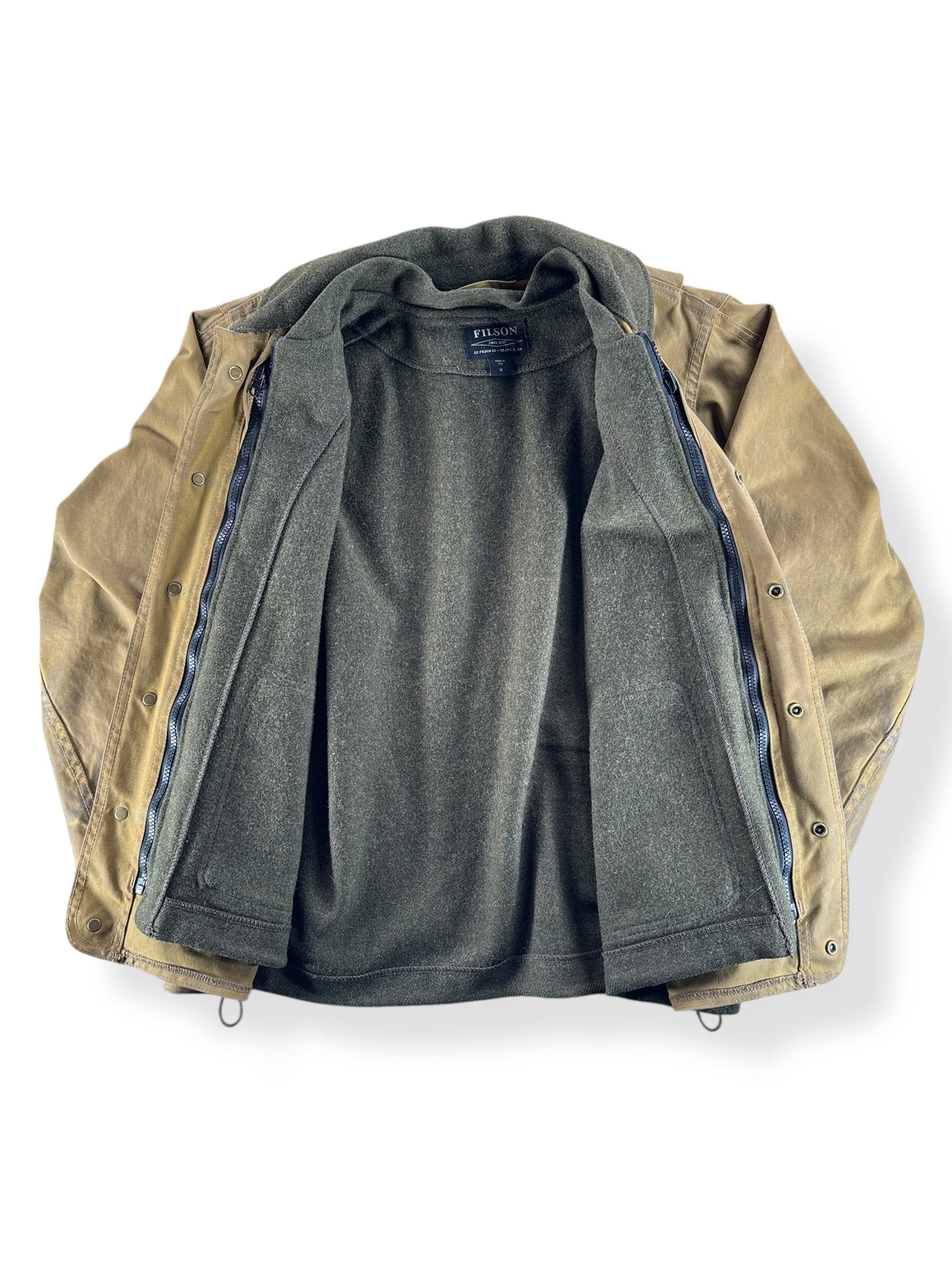 Inside of Modern Filson Tin Cloth Jacket With Liner SZ M