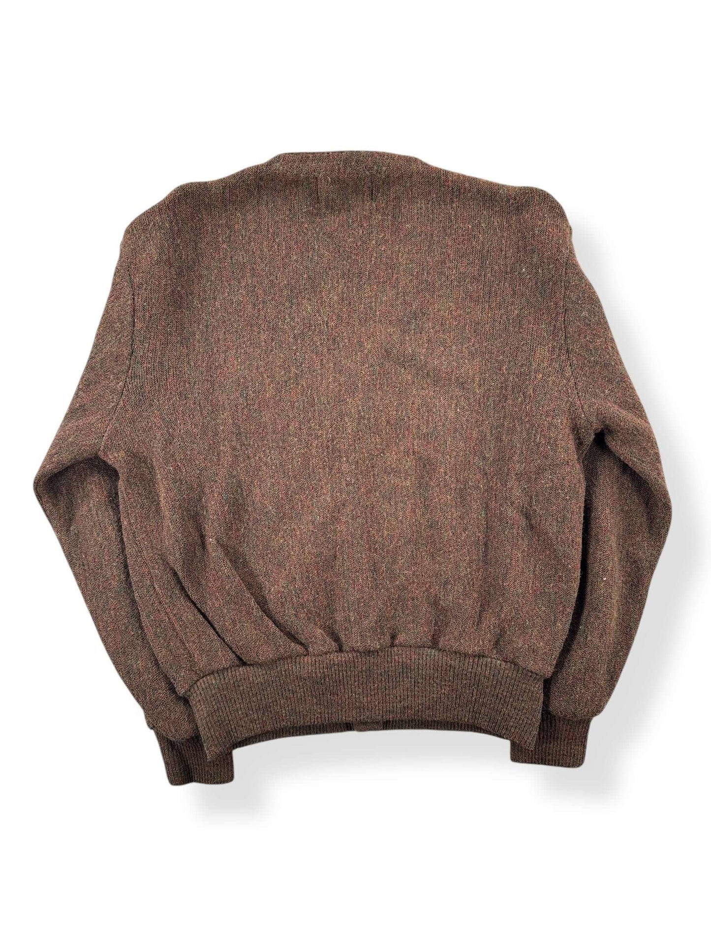 Back of Vintage Columbia Knit 100% Wool Cardigan SZ M