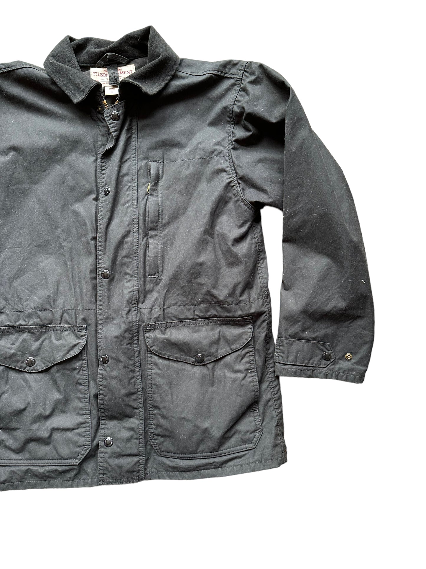 Front Left View of Filson Weekender Jacket SZ M | Barn Owl Vintage Goods | Vintage Filson Workwear Seattle
