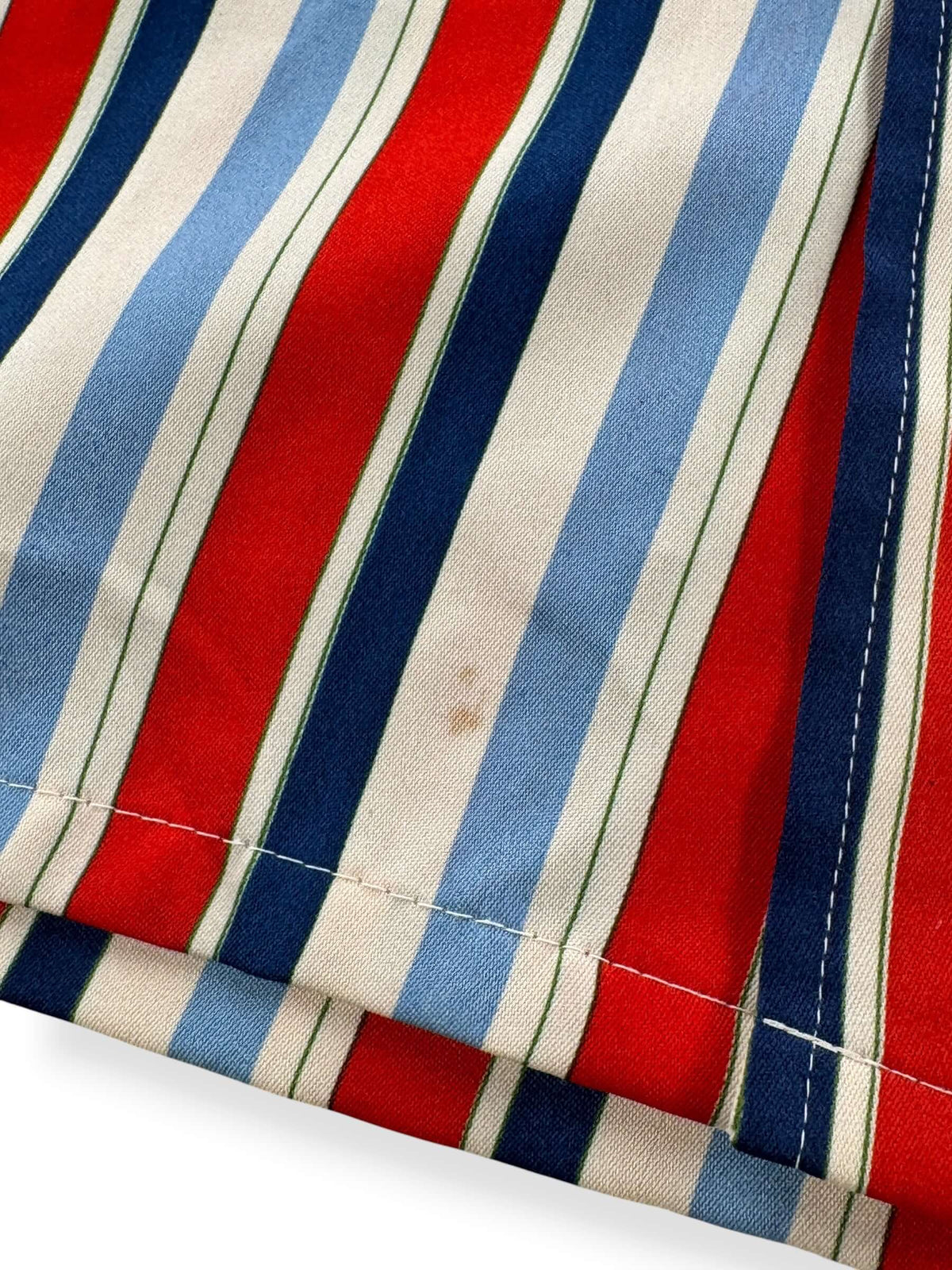 Small stain on Vintage 70s Polyester Striped Shirt SZ M
