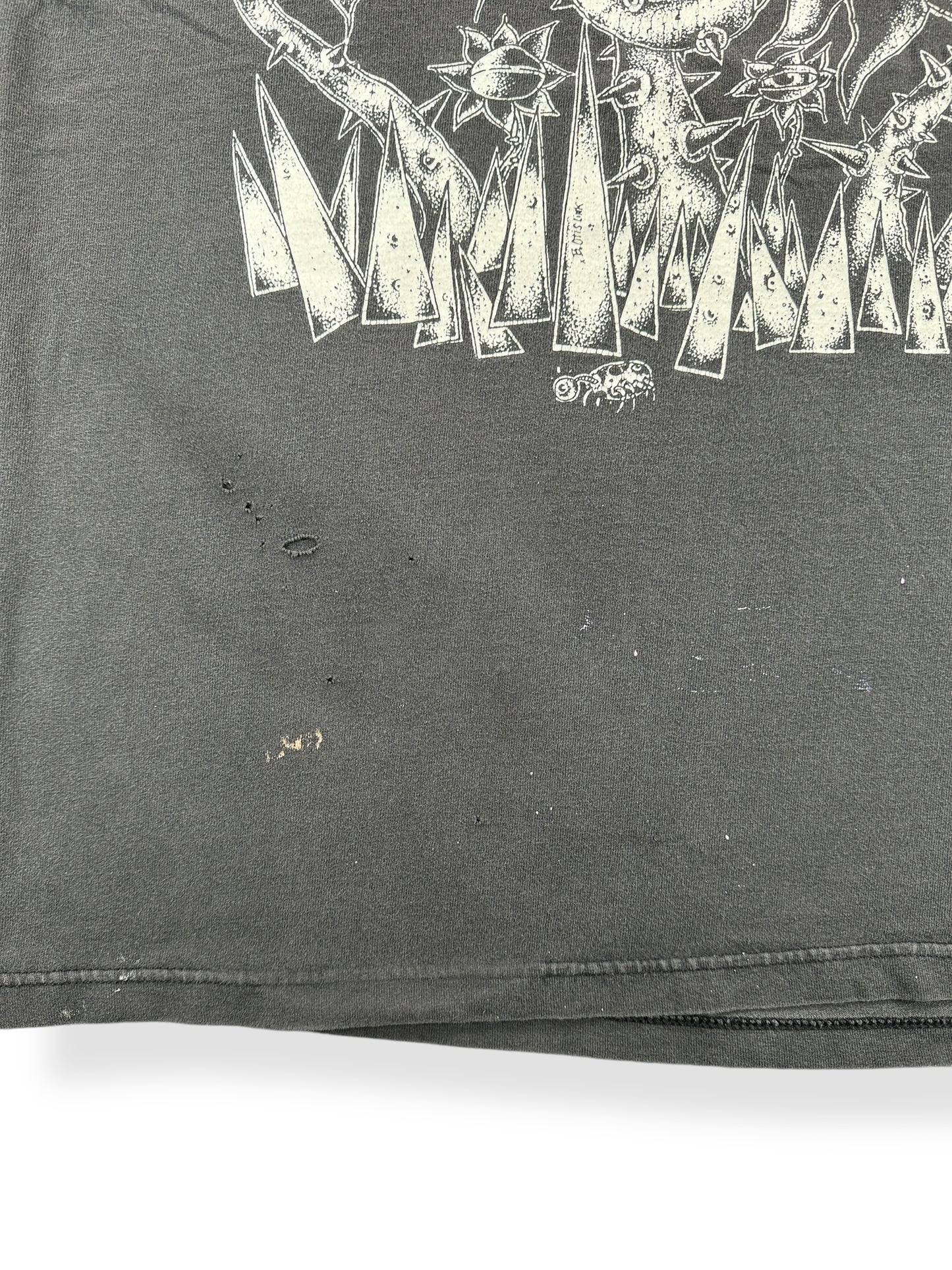 Stains and Wear on Vintage Candlebox 1995-96 Tour Tee SZ L