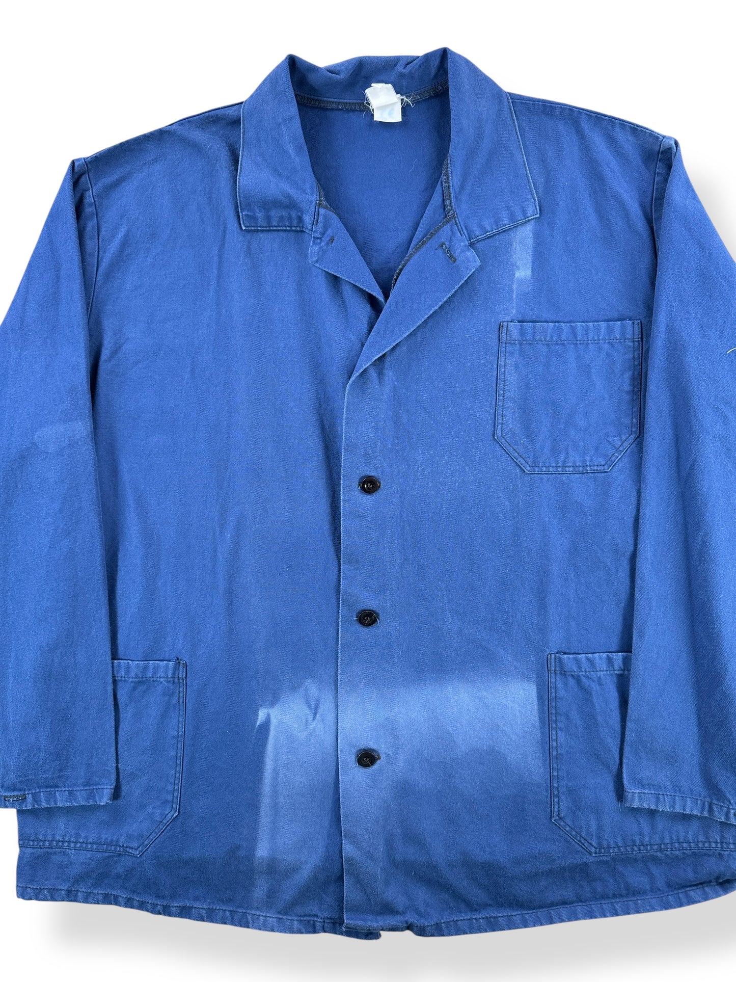 Front Close Up of Vintage Tradetex Faded Euro Work Jacket SZ XXL