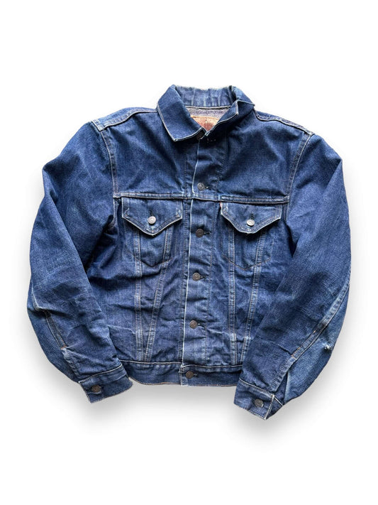 front of Vintage Levi's Big E 70505-0317 Blanket Lined Type III Denim Trucker Jacket SZ 40