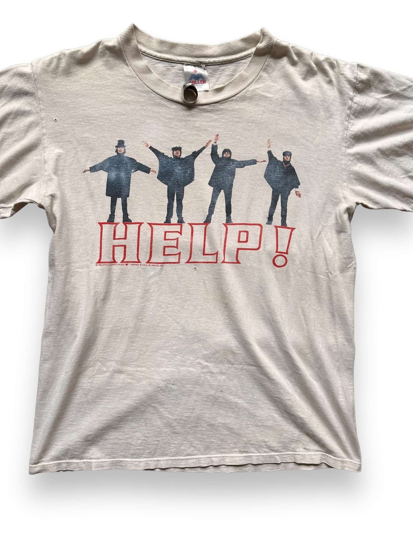 front close up of Vintage Beatles "Help" Tee Shirt SZ M | Vintage Rock Tees | Barn Owl Seattle