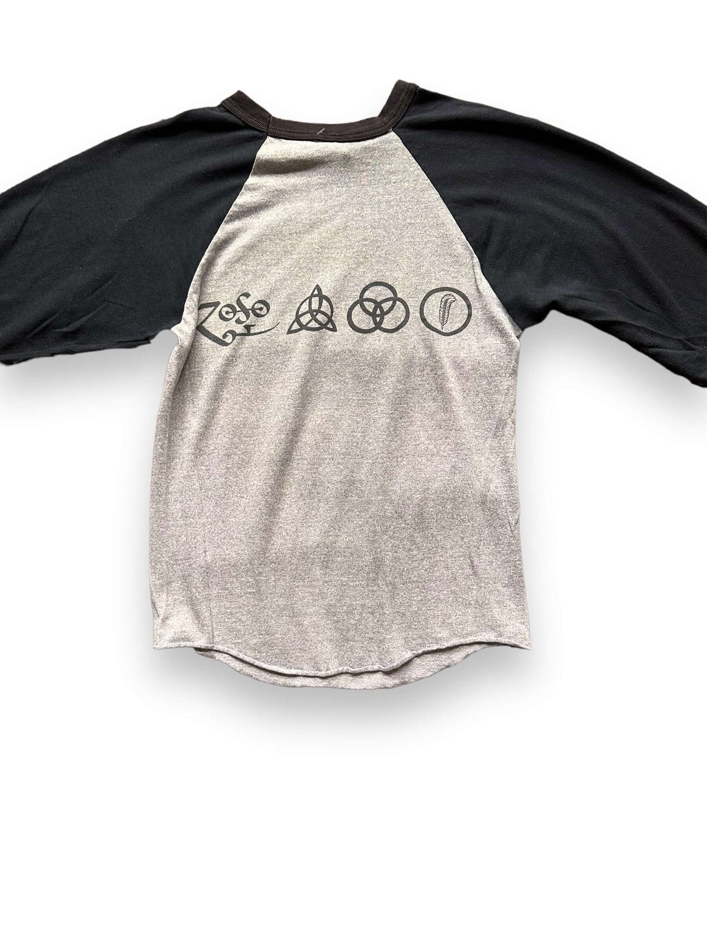 back close up of Vintage Led Zeppelin Swan Song Raglan Shirt SZ S | Vintage Rock Tees | Barn Owl Seattle