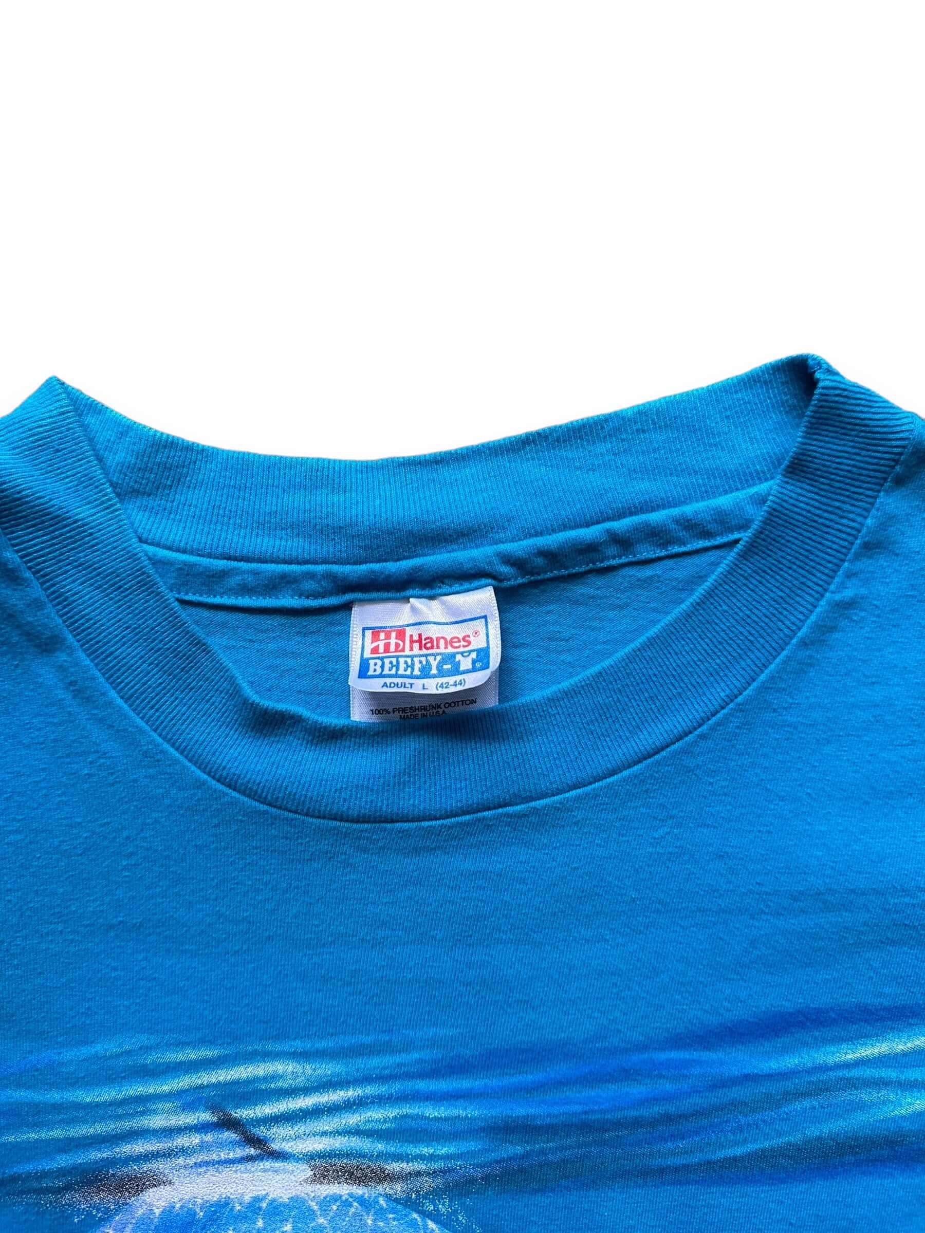 collar on Vintage Cape Cod AOP Dolphin Tee SZ L