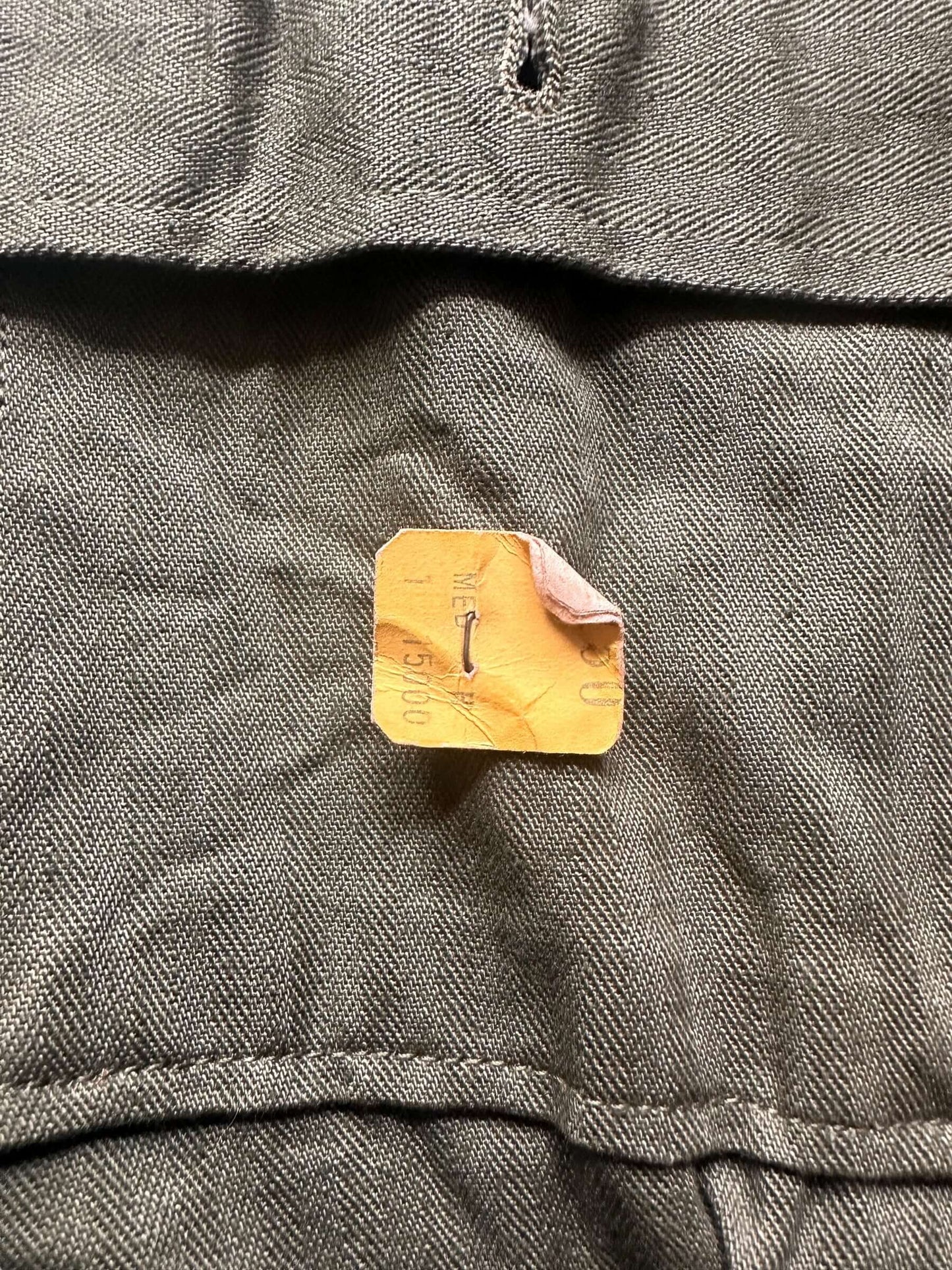 tag onVintage Deadstock Ladies WWII HBT Top w/ Cutter Tags SZ M