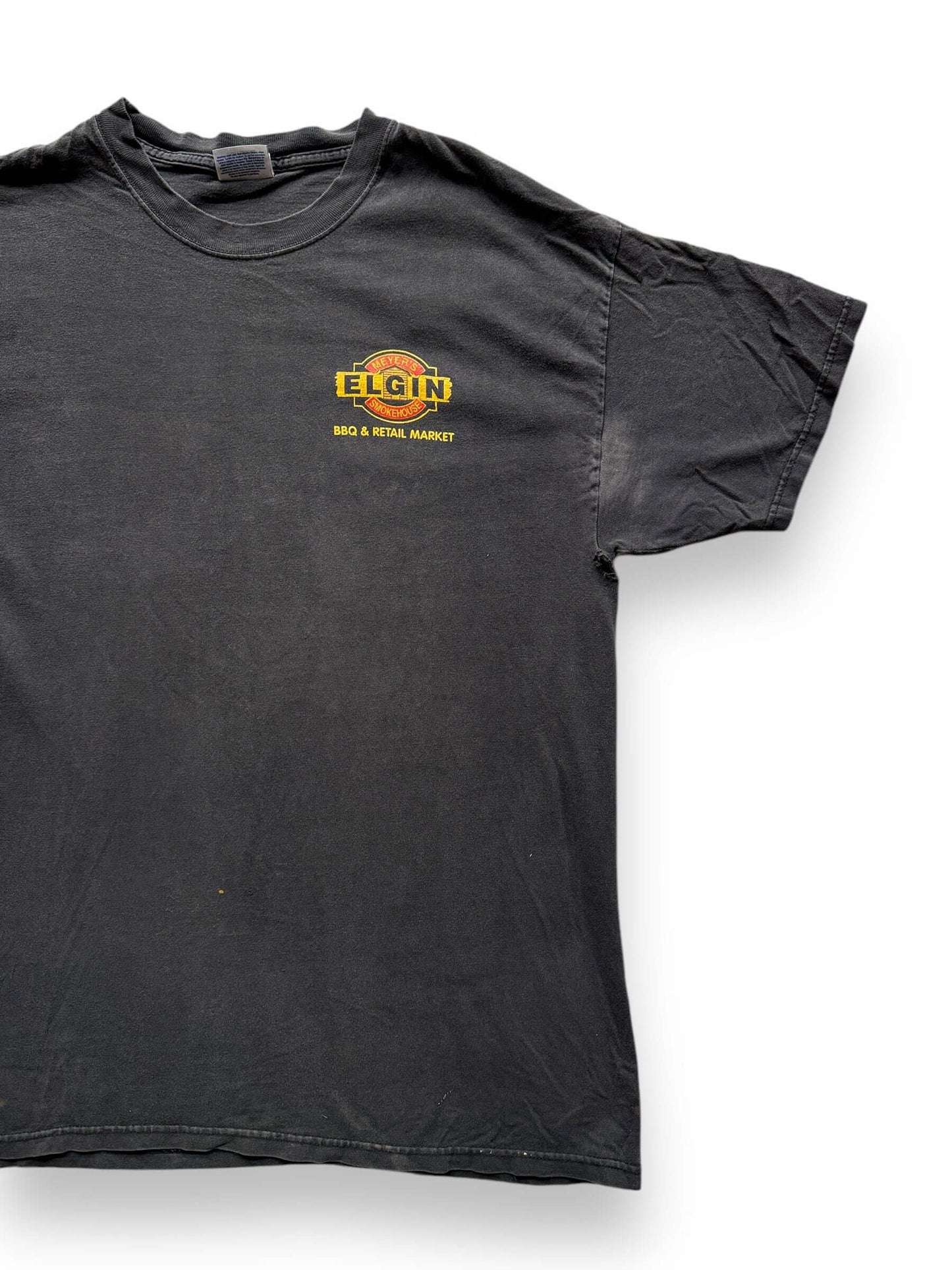 front right of Vintage Meyer's Smokehouse BBQ Tee SZ L