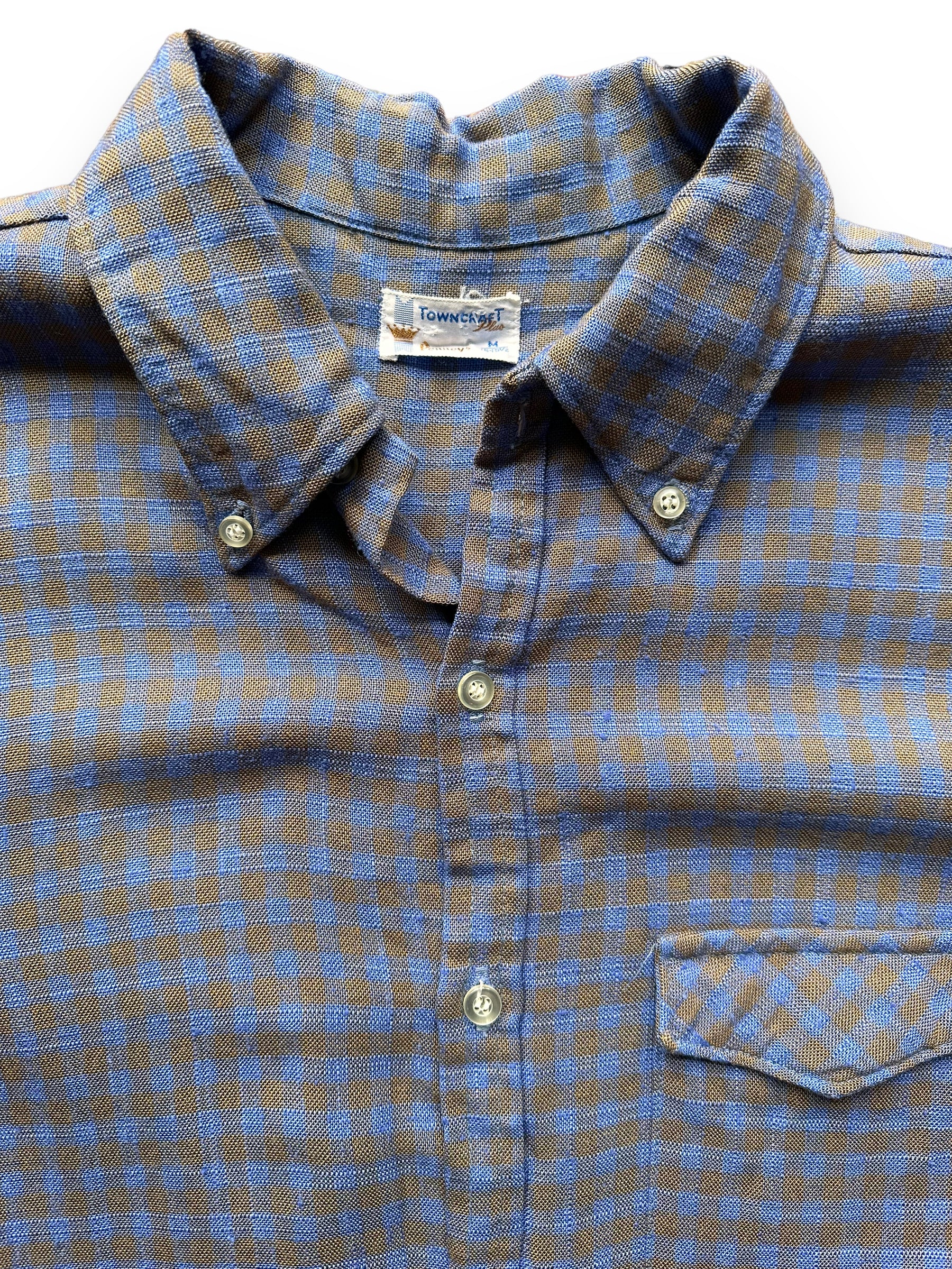 collar of Vintage Towncraft Short Sleeve Button Up Shirt SZ M | Vintage Button Up Shirt Seattle | Barn Owl Vintage Seattle