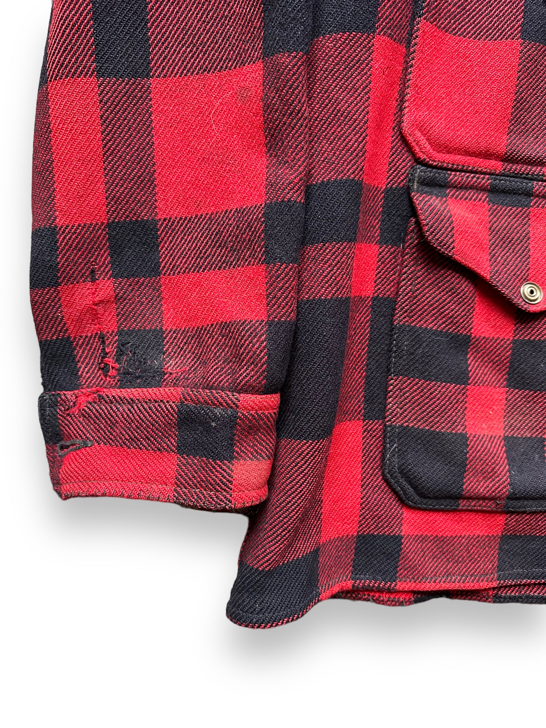 right sleeve of Vintage Union Made Filson Mackinaw Cruiser SZ L |  Filson Cruiser Seattle | Vintage Workwear Seattle