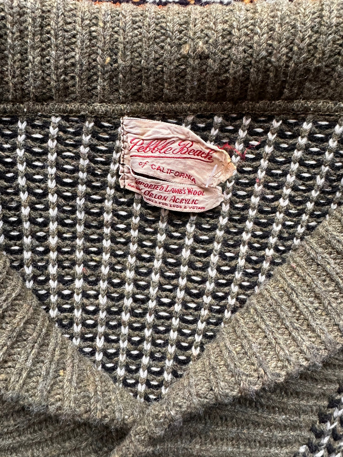 tag on Vintage Pebble Beach Cardigan SZ L | Vintage Cardigan Sweaters | Vintage Clothing Seattle