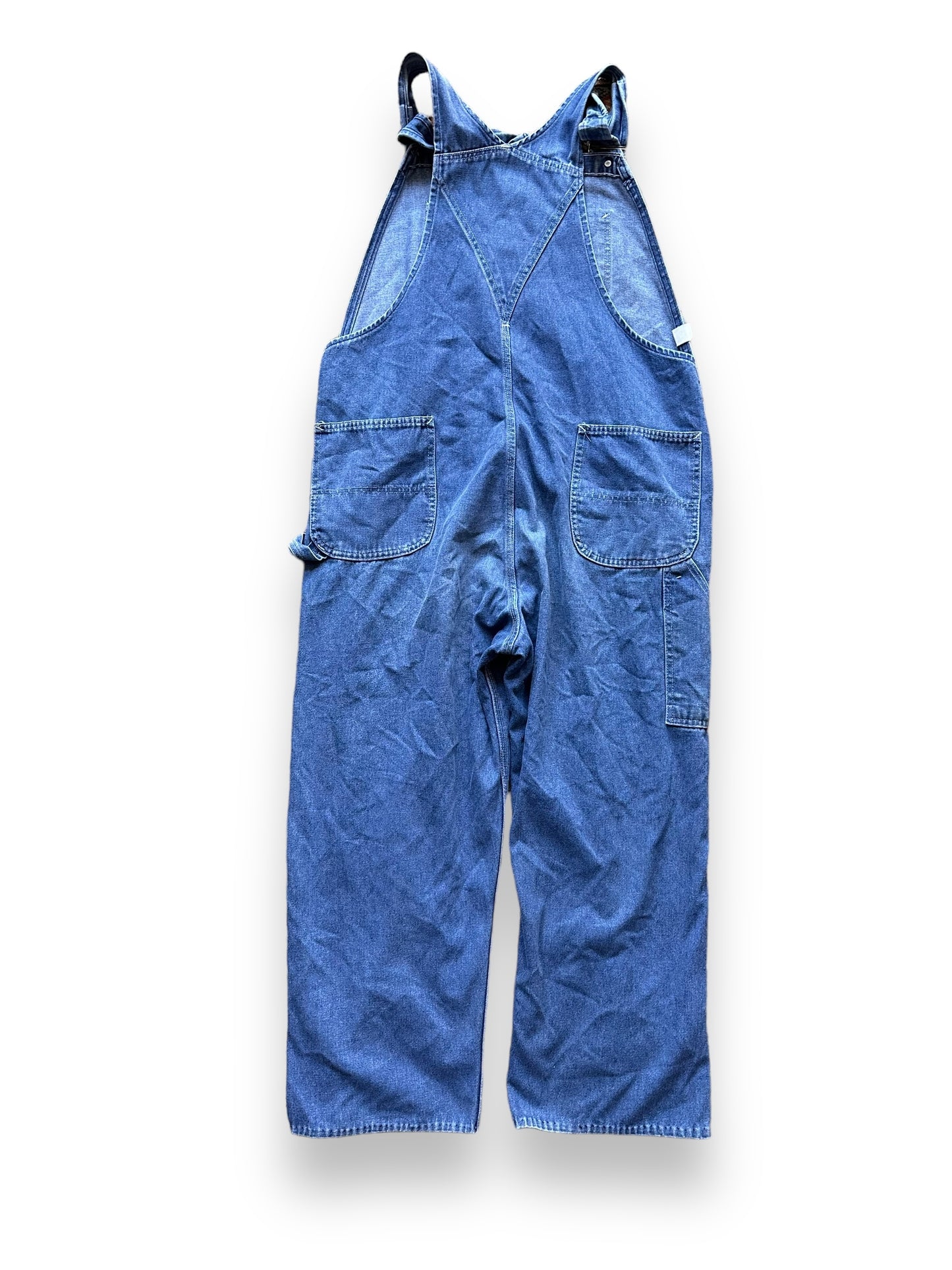back of Vintage Sears Denim Overalls W42