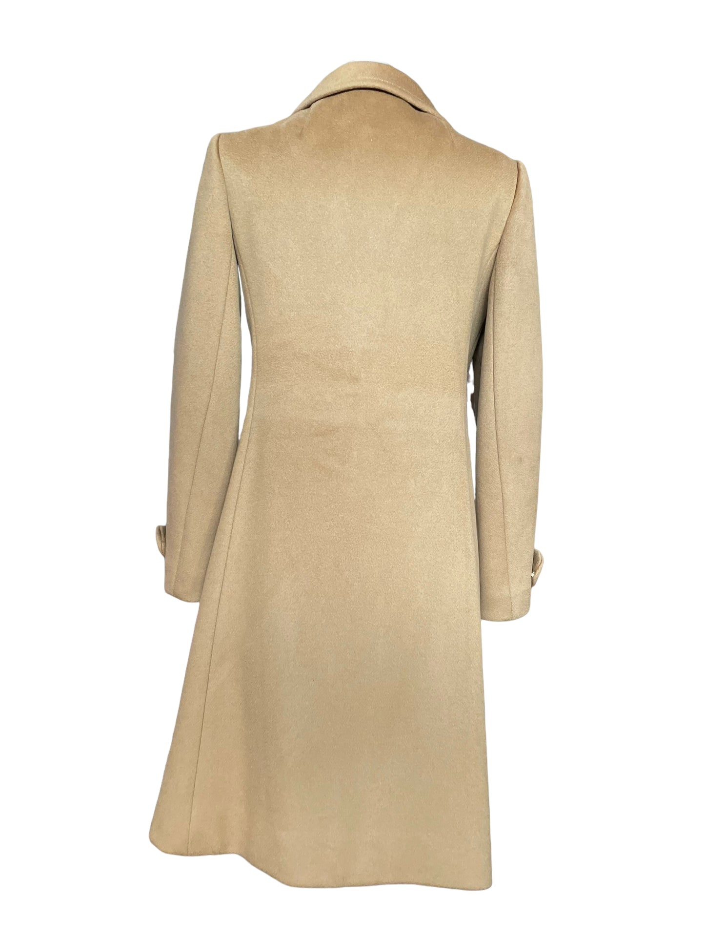 Full back view of Vintage 1960s Calvin Klein Mod Camel Coat SZ S-M | Seattle True Vintage | Barn Owl Vintage Coats