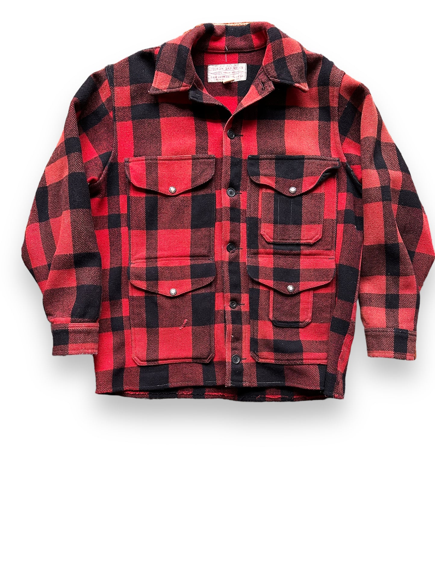 front of Vintage 70s Filson Mackinaw Jacket SZ 44 | Barn Owl Vintage Goods | Vintage Filson Workwear Seattle