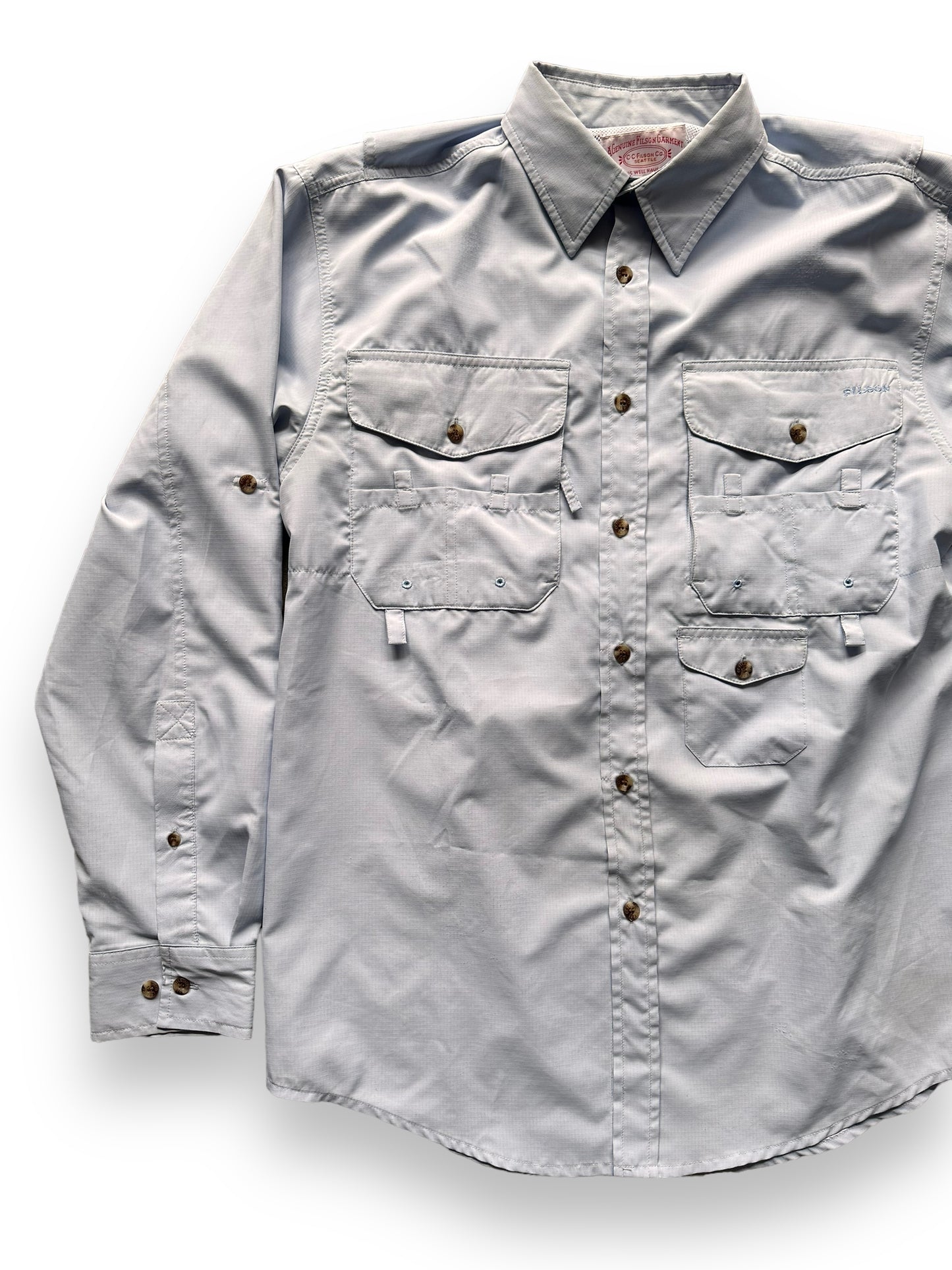front right of Filson Ultralight Button Up Shirt | Barn Owl Vintage Goods | Vintage Filson Workwear Seattle