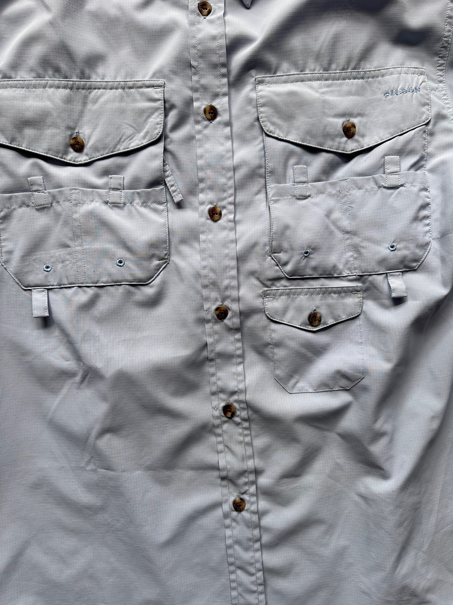 pockets of Filson Ultralight Button Up Shirt | Barn Owl Vintage Goods | Vintage Filson Workwear Seattle