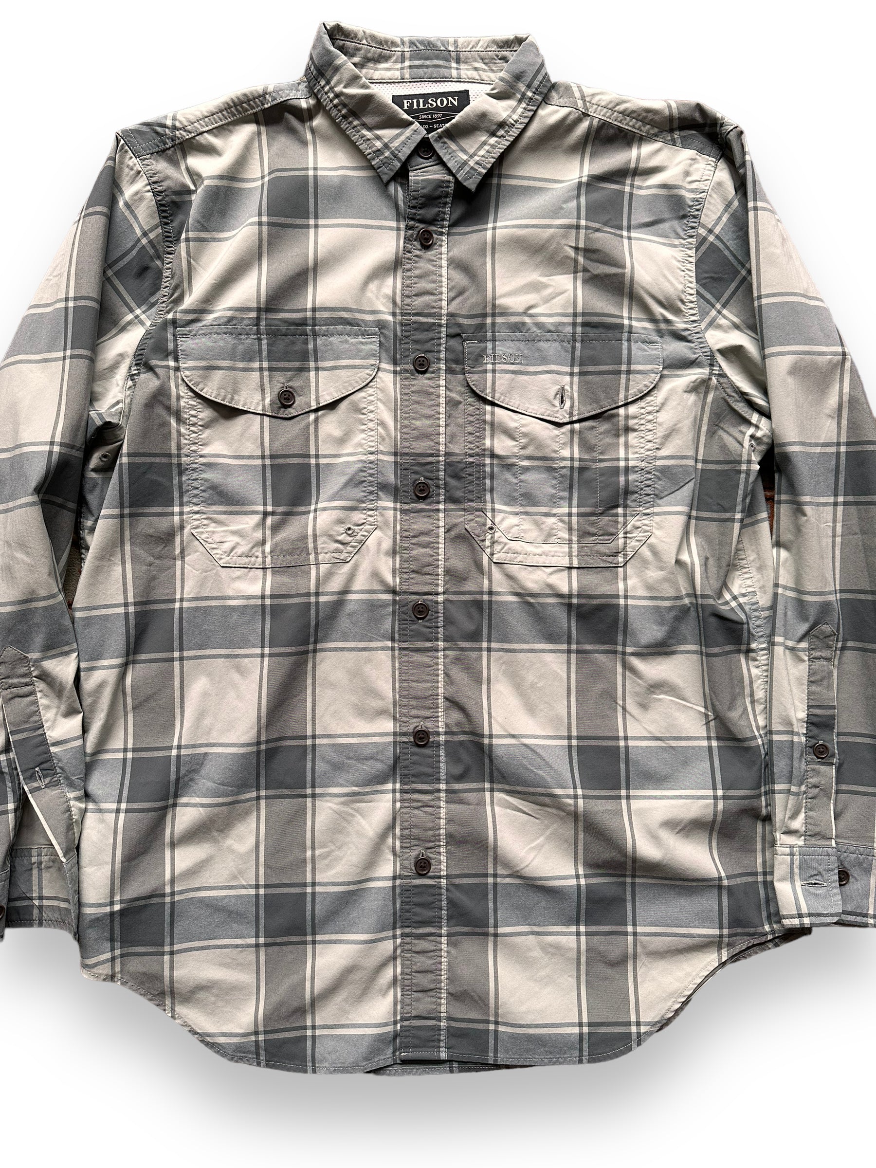front close up of Filson Lightweight Shirt |  Barn Owl Vintage Goods | Vintage Filson Workwear Seattle