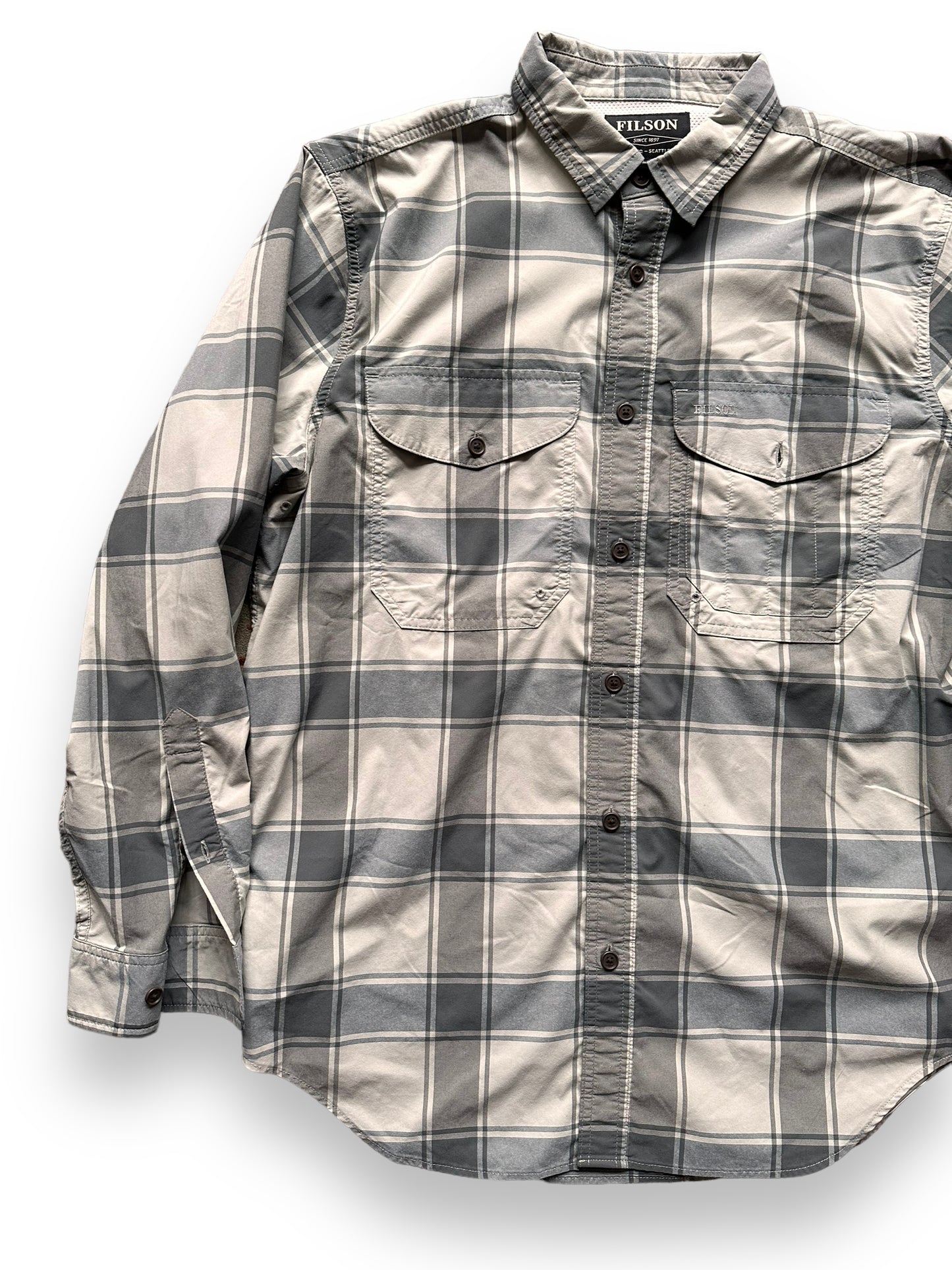 front right of Filson Lightweight Shirt |  Barn Owl Vintage Goods | Vintage Filson Workwear Seattle