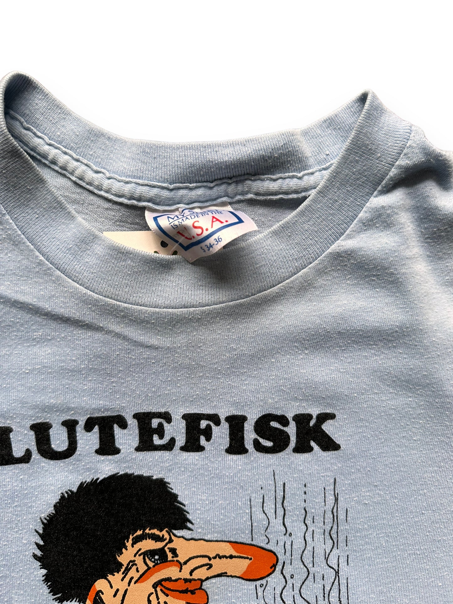 tag on Vintage Lutefisk "Breakfast of Champions" Tee SZ S | Vintage Tee Seattle | Barn Owl Vintage