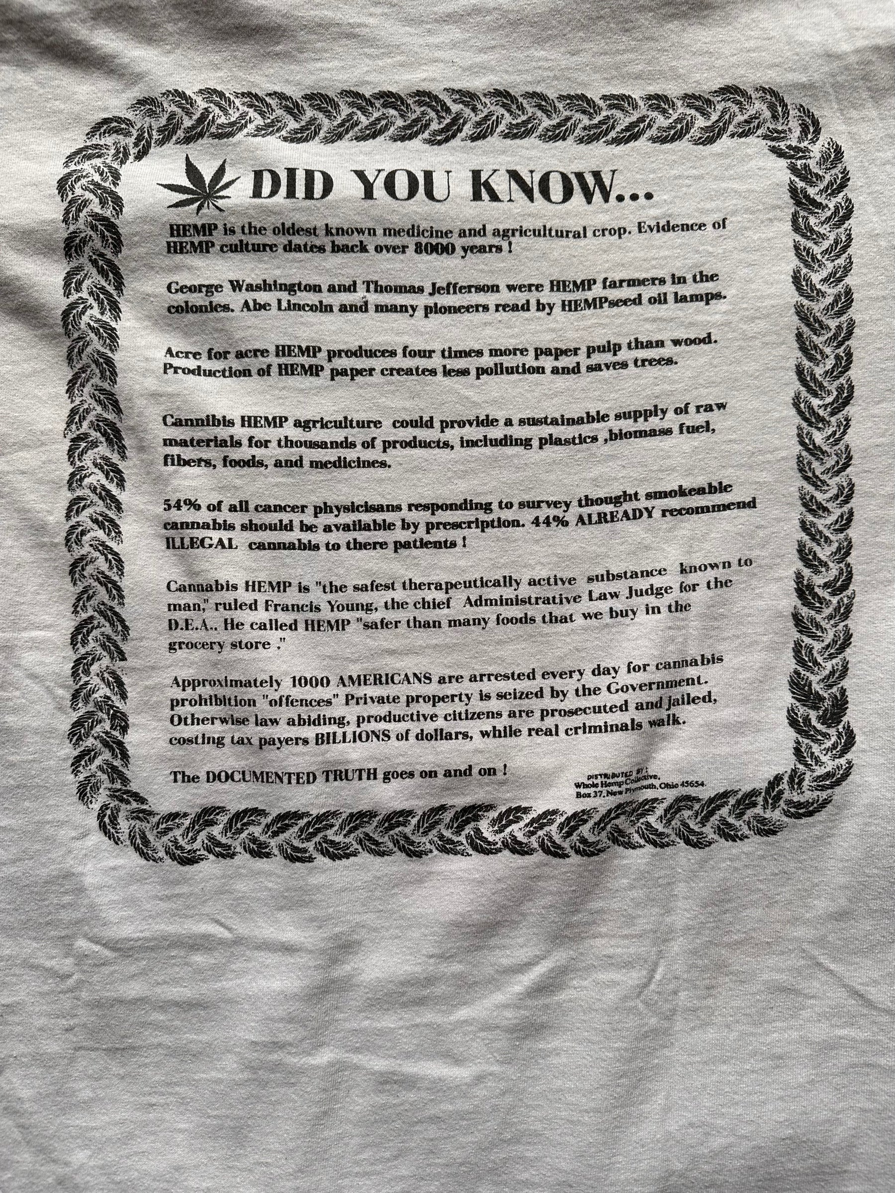 back graphic on Vintage Norml Weed Tee SZ XL |  Vintage Tee Seattle | Barn Owl Vintage