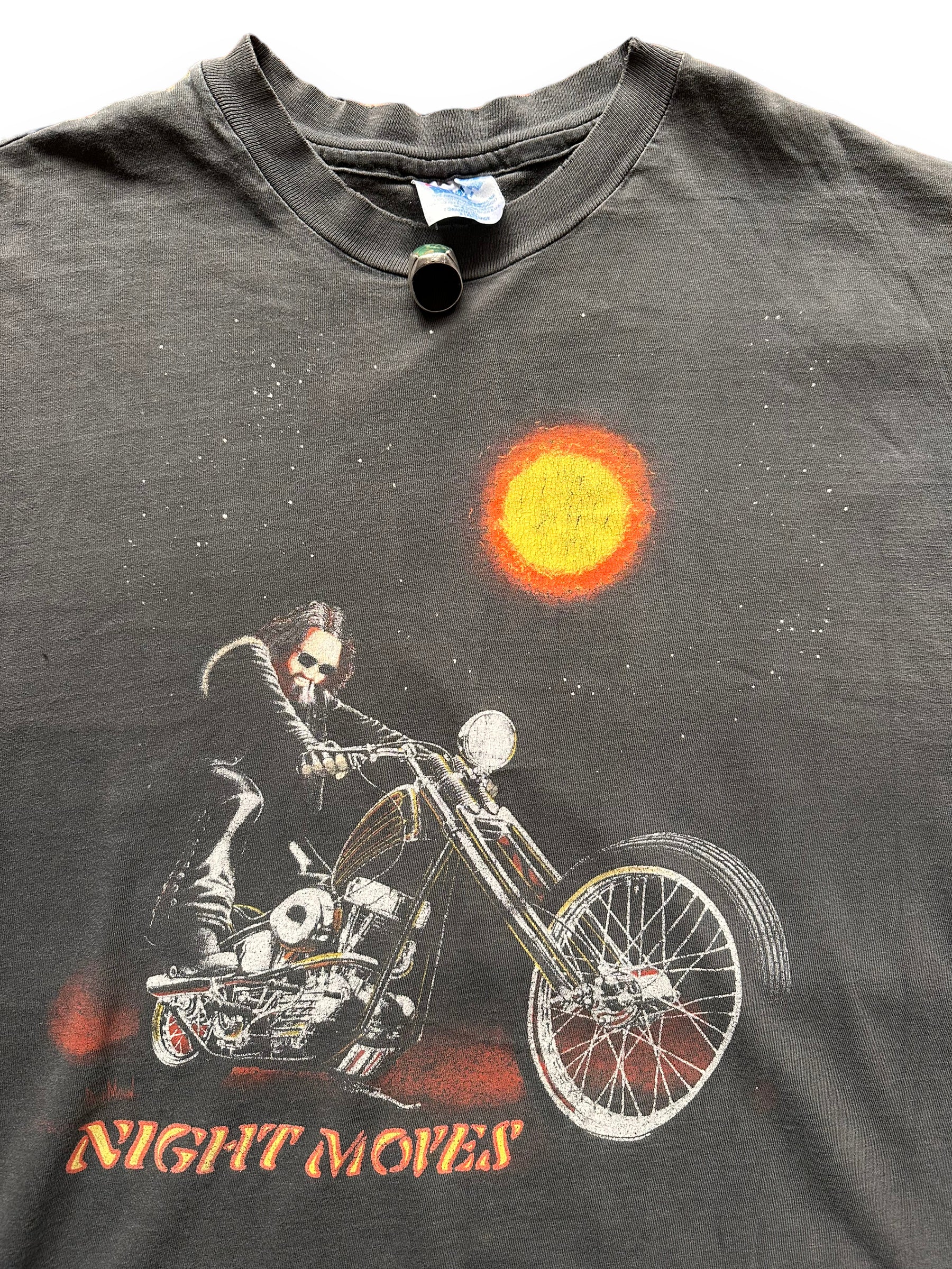 front graphic on Vintage David Mann Nightmoves Harley Tee SZ XL |  Vintage Harley Davidson Tee Seattle | Barn Owl Vintage