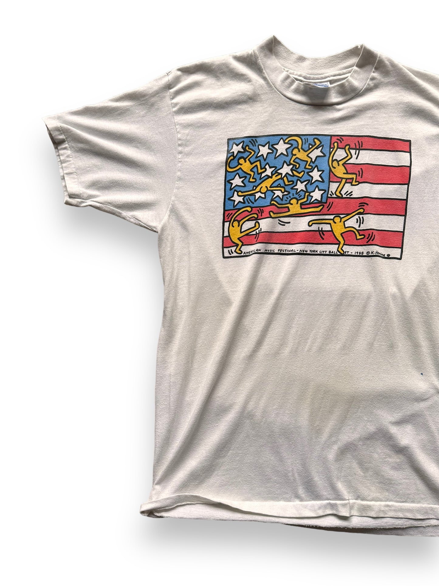 front right of Vintage Keith Haring American Music Festival Tee SZ L | Vintage Art Tee Seattle | Barn Owl Vintage